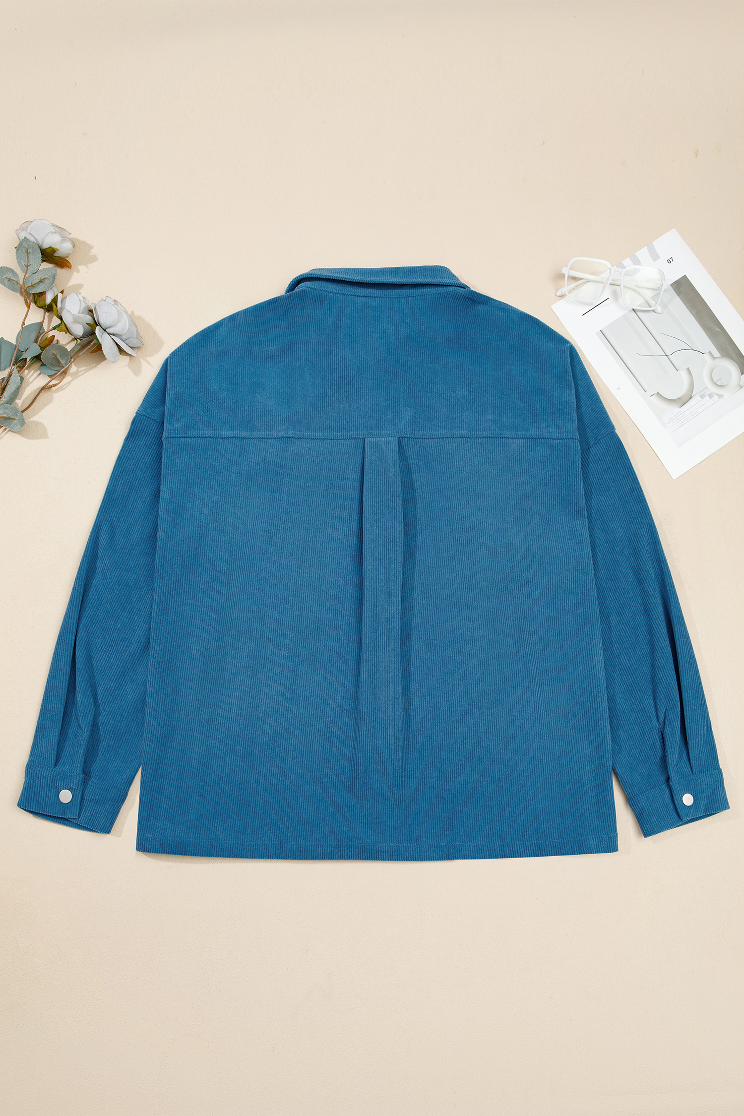 Warm Corduroy Button Down, Womens Autumn Casual Shirt - Detail View 3 Warm Corduroy Button Down, Womens Autumn Casual Shirt - Detail View 3