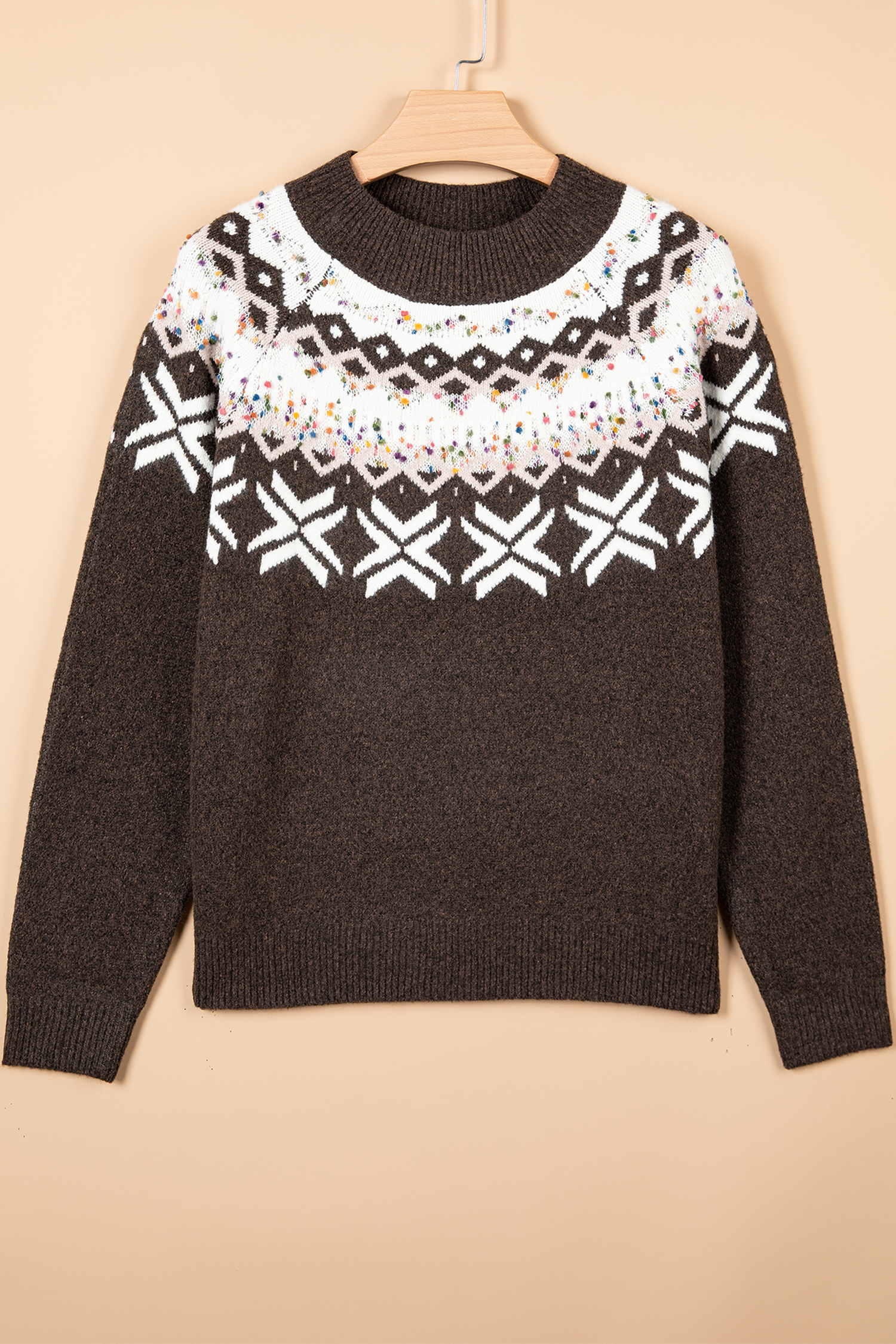 Women's Warm Pullover, Recycled Blend Knit Sweater - Detail View 3 Women's Warm Pullover, Recycled Blend Knit Sweater - Detail View 3