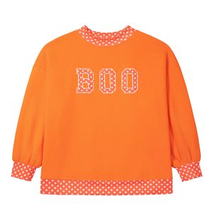 Women's Halloween Boo Sweatshirt, Casual Plus Size Top - Main View
