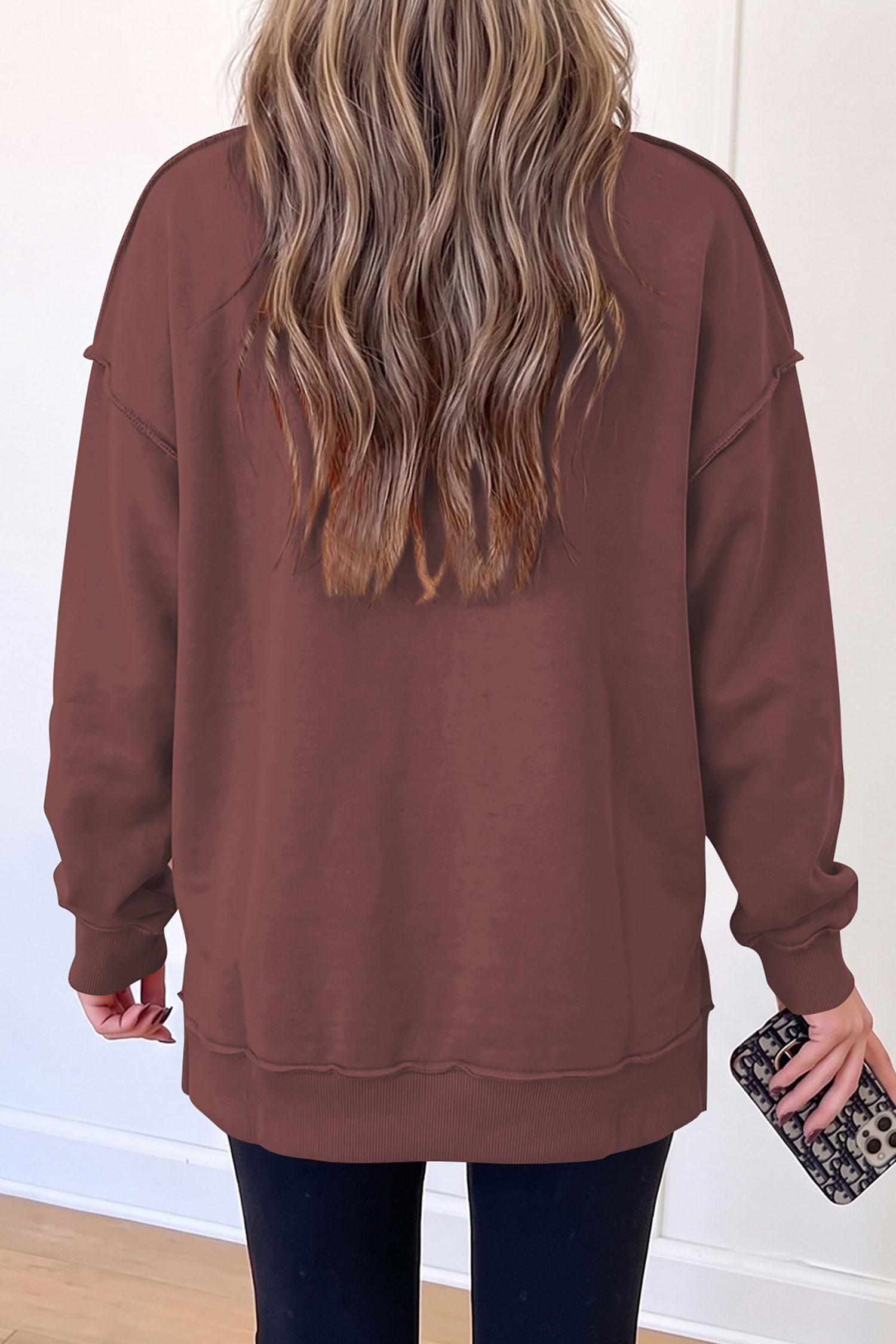 Coffee Gobble Turkey Graphic Top, Women's Fall Sweatshirt - Detail View 2 Coffee Gobble Turkey Graphic Top, Women's Fall Sweatshirt - Detail View 2