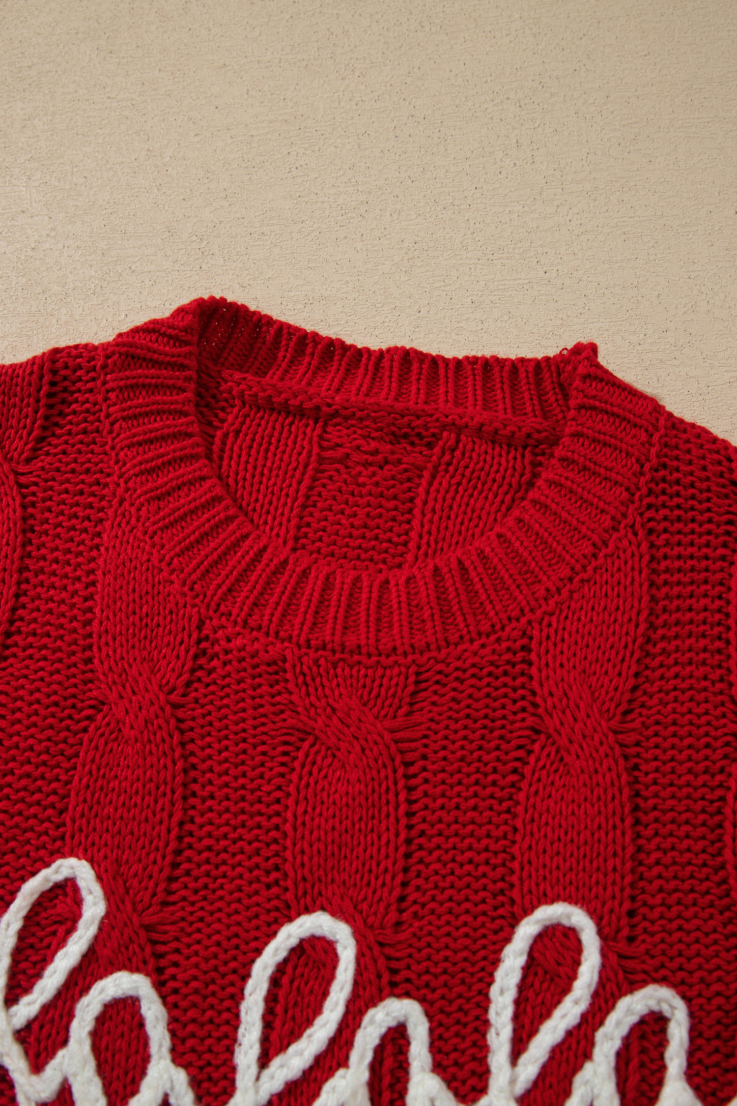 Women's Christmas Falala Sweater, Festive Crewneck Top - Detail View 11 Women's Christmas Falala Sweater, Festive Crewneck Top - Detail View 11