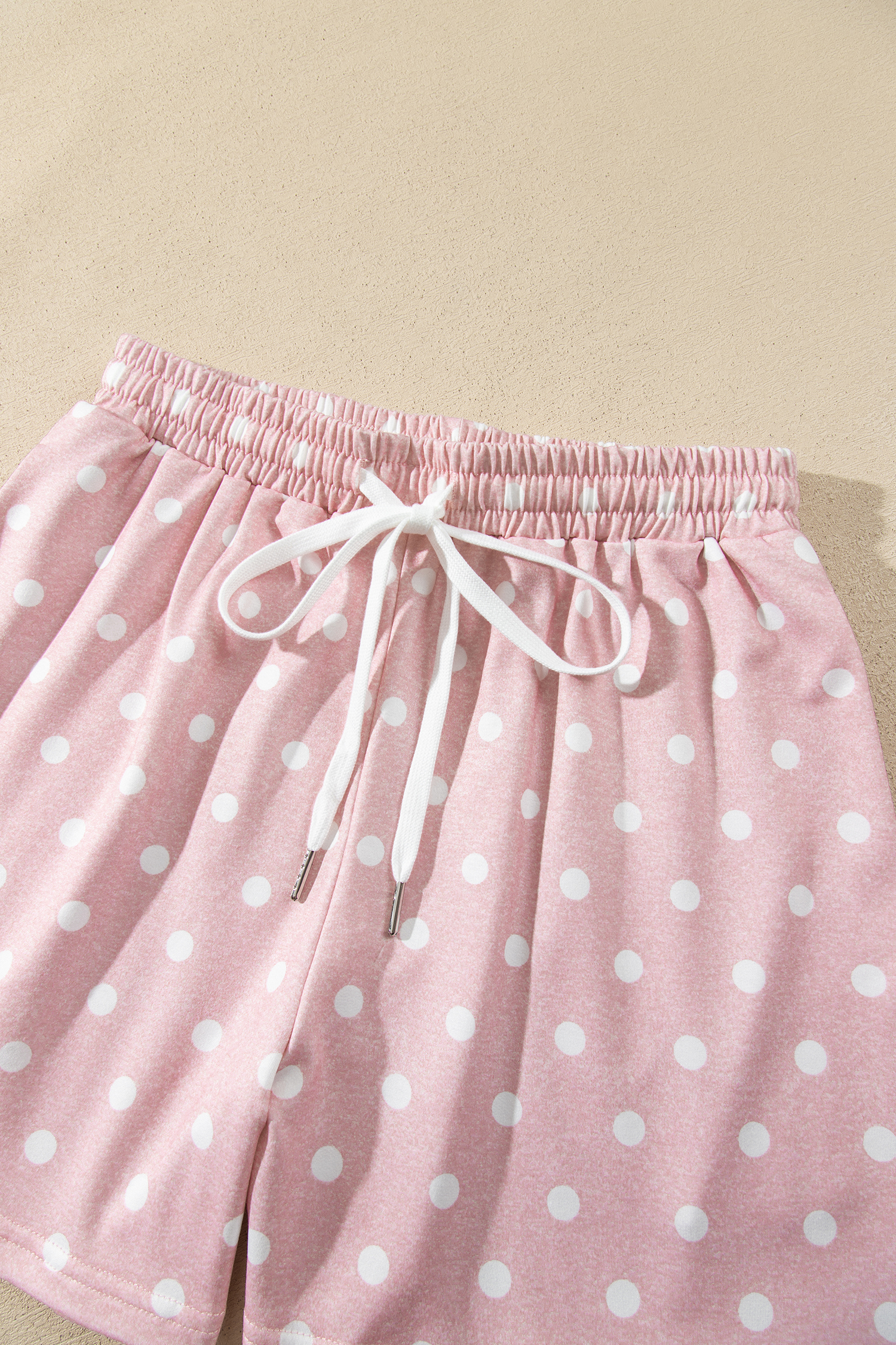 Women's Pink Polka Dot Lounge Set, Casual 2 Piece Pajamas - Detail View 10 Women's Pink Polka Dot Lounge Set, Casual 2 Piece Pajamas - Detail View 10