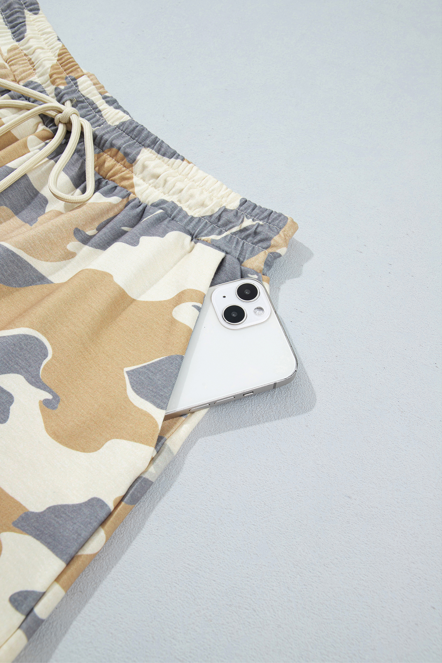 Women's Camo Lounge Set, Cozy High Waisted Shorts - Detail View 15 Women's Camo Lounge Set, Cozy High Waisted Shorts - Detail View 15