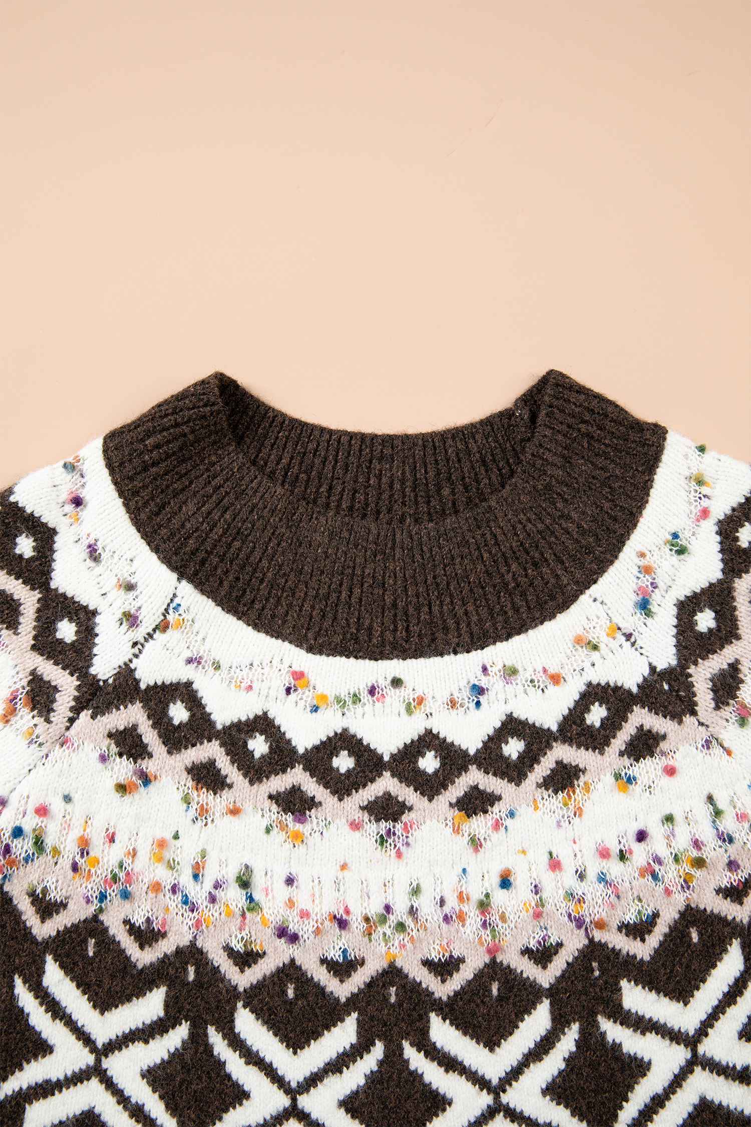 Women's Warm Pullover, Recycled Blend Knit Sweater - Detail View 6 Women's Warm Pullover, Recycled Blend Knit Sweater - Detail View 6