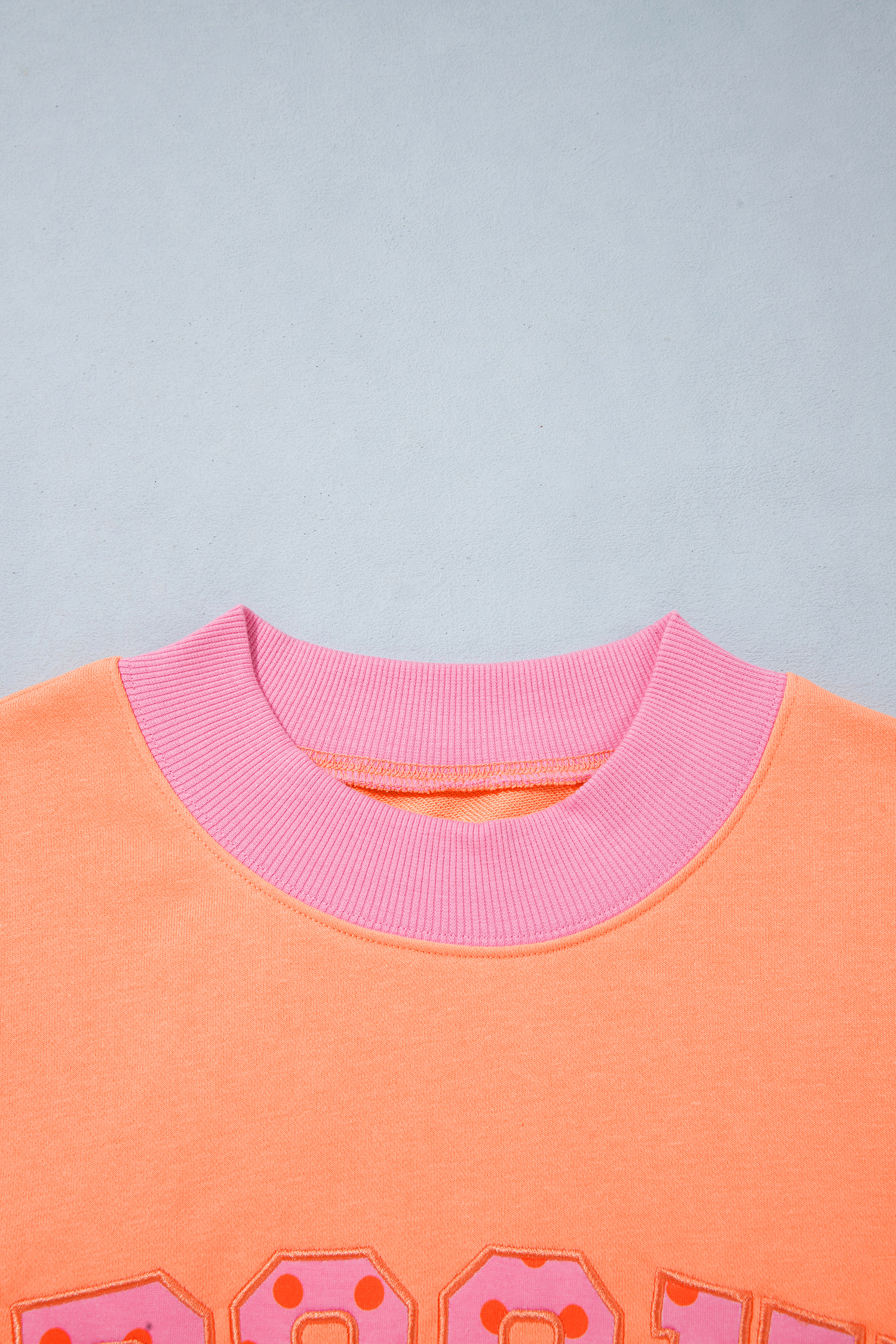 Women's Halloween Slogan Pullover, Contrast Polka Dot Print - Detail View 5 Women's Halloween Slogan Pullover, Contrast Polka Dot Print - Detail View 5