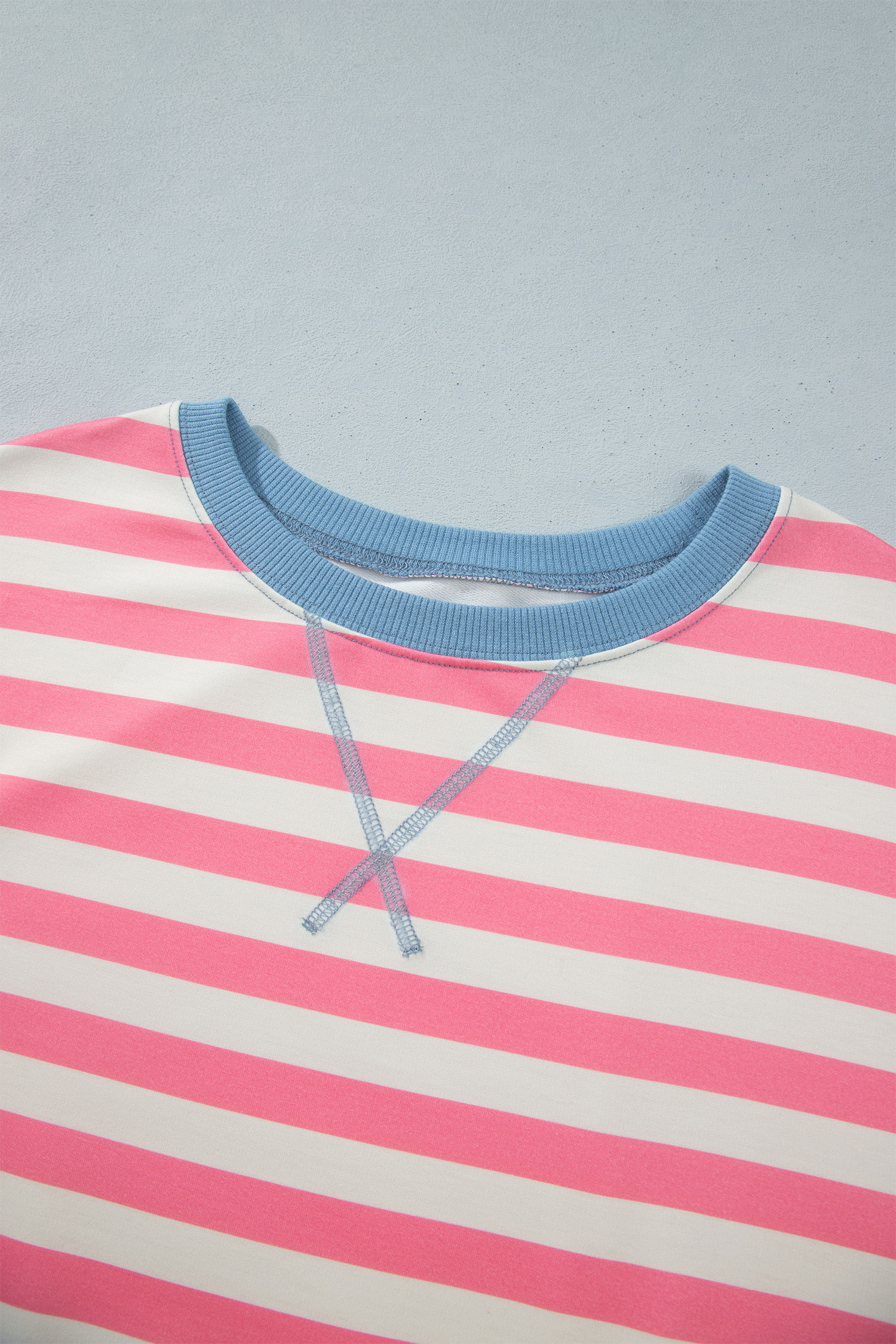 Cozy Striped Crewneck, Women's Stretch Fit Sweatshirt - Detail View 9 Cozy Striped Crewneck, Women's Stretch Fit Sweatshirt - Detail View 9