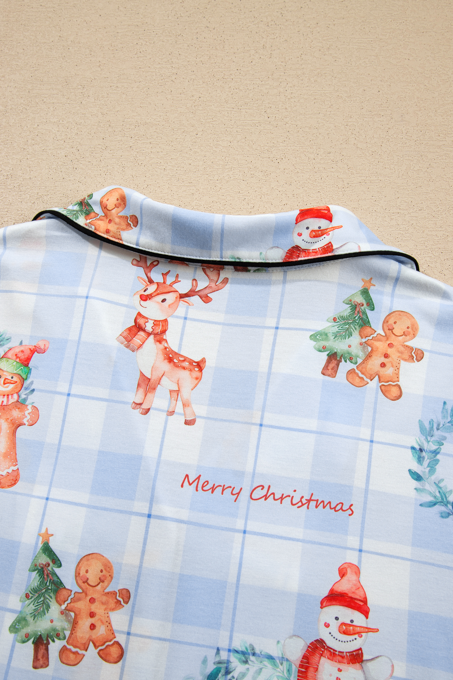 Women's Christmas Plaid Pajama Set, Long Sleeve Sleepwear - Detail View 10 Women's Christmas Plaid Pajama Set, Long Sleeve Sleepwear - Detail View 10