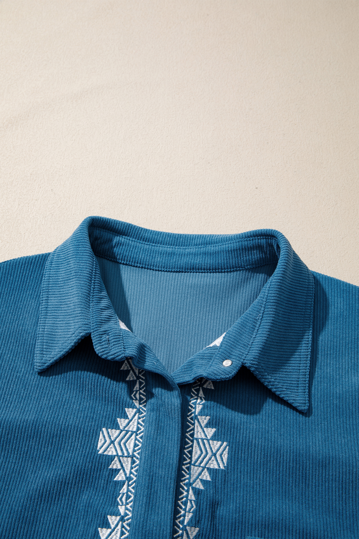 Embroidered Corduroy Shirt, Womens Western Style Top - Detail View 5 Embroidered Corduroy Shirt, Womens Western Style Top - Detail View 5