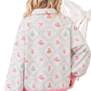Women's Christmas Patchwork Sweatshirt, Festive Holiday Top - Main View