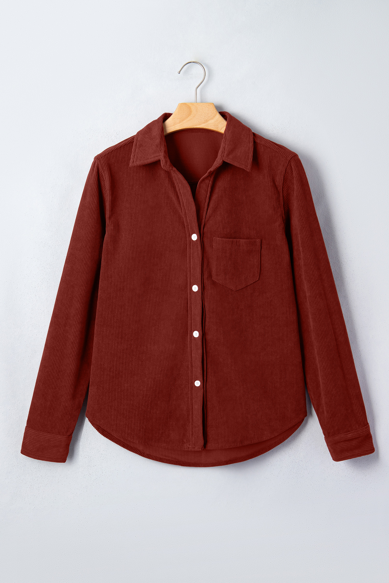 Autumn Corduroy Shirt, Womens Button Down Solid Top - Detail View 5 Autumn Corduroy Shirt, Womens Button Down Solid Top - Detail View 5