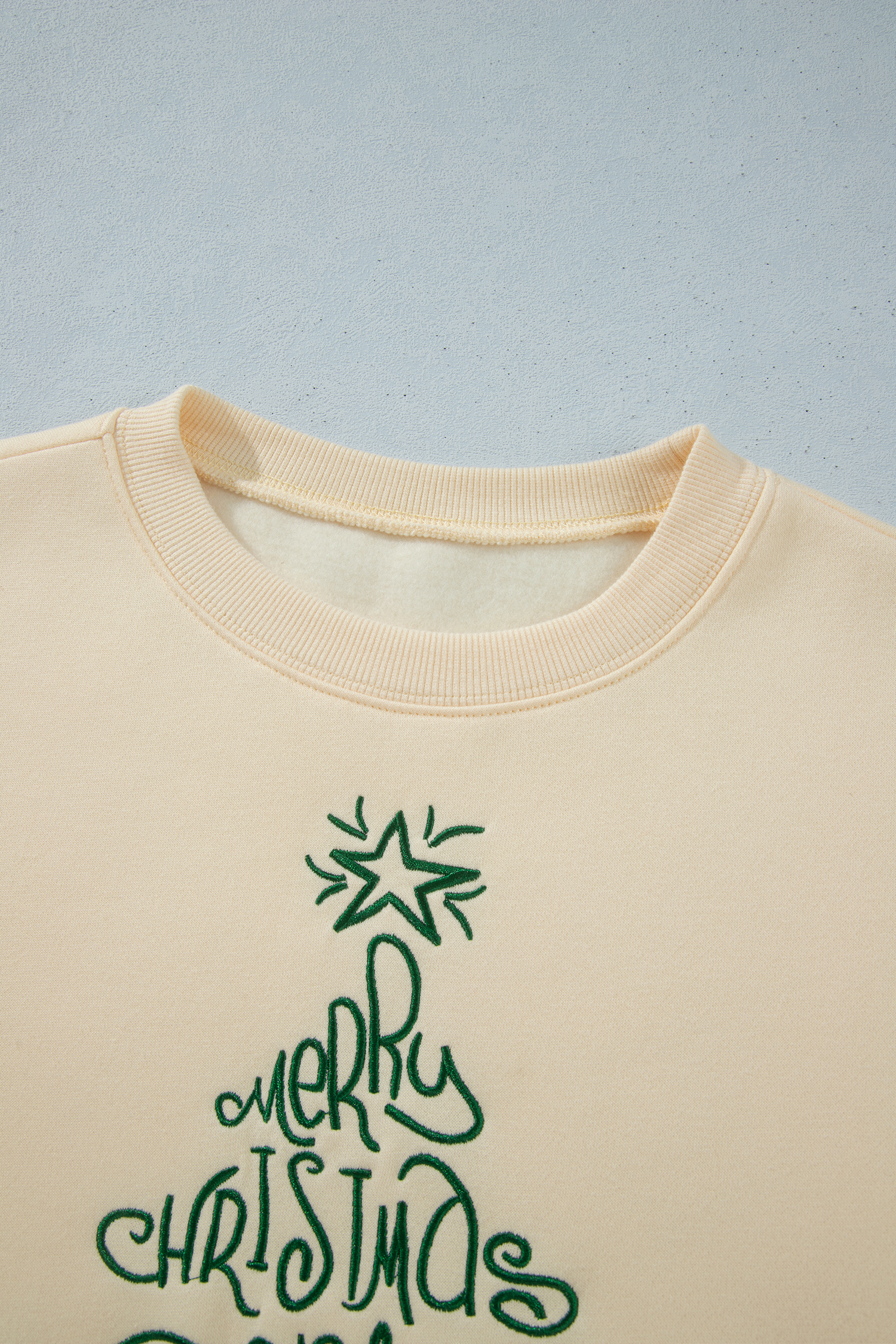 Women's Cotton Blend Sweatshirt, Festive Christmas Embroidery - Detail View 6 Women's Cotton Blend Sweatshirt, Festive Christmas Embroidery - Detail View 6