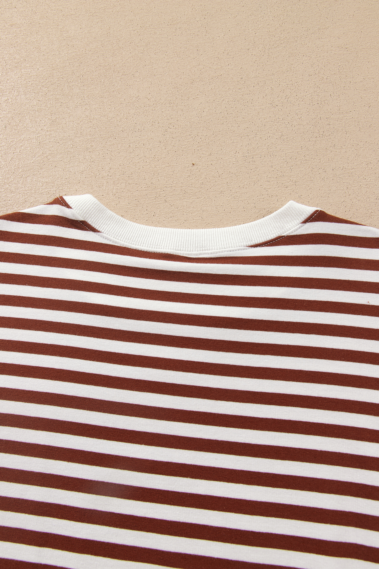 Women's Striped Shorts Set, Casual Long Sleeve Pullover - Detail View 7 Women's Striped Shorts Set, Casual Long Sleeve Pullover - Detail View 7