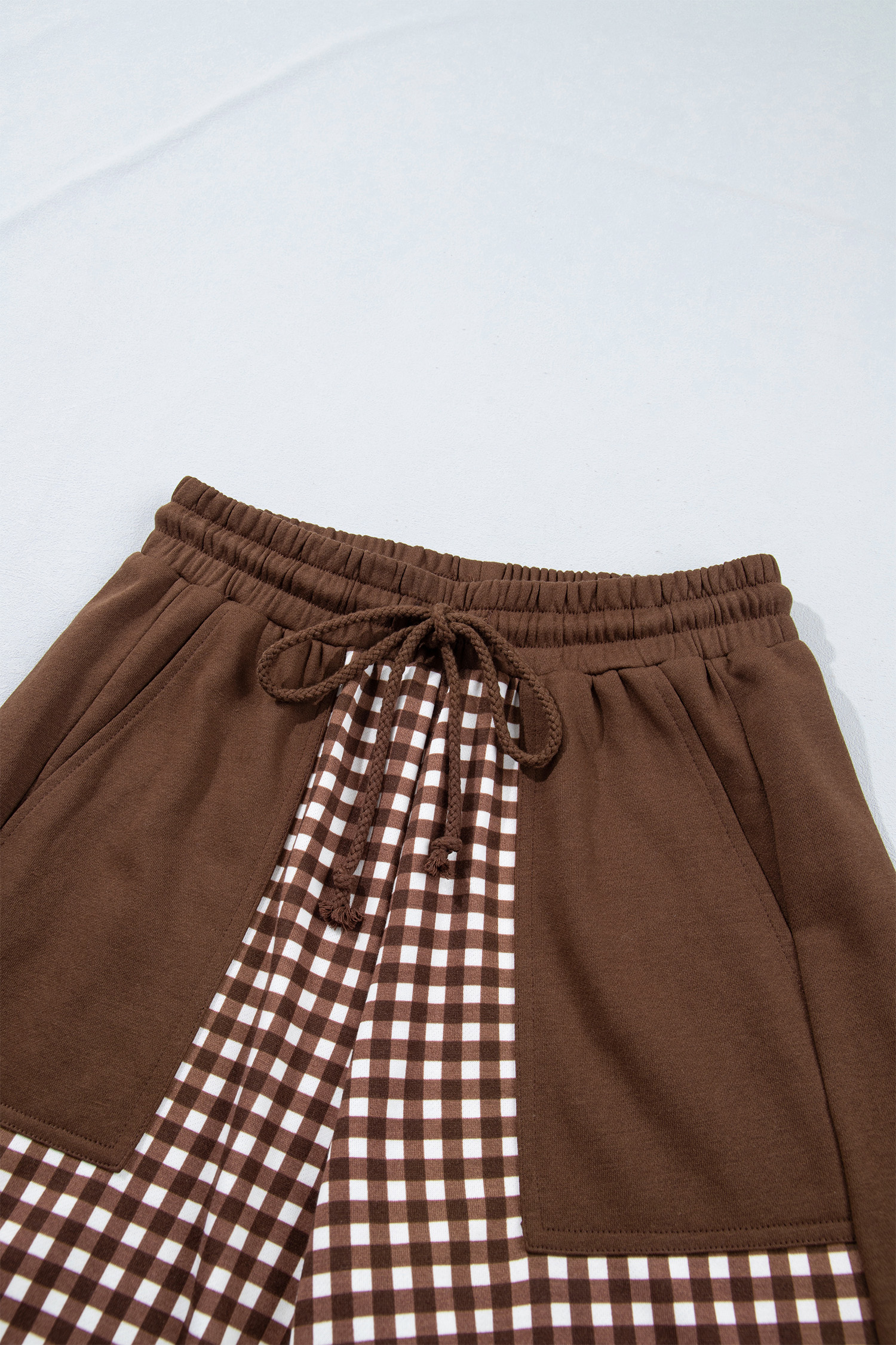 Plaid Pullover Pant Set, Wide Leg Casual Women's Outfit - Detail View 10 Plaid Pullover Pant Set, Wide Leg Casual Women's Outfit - Detail View 10