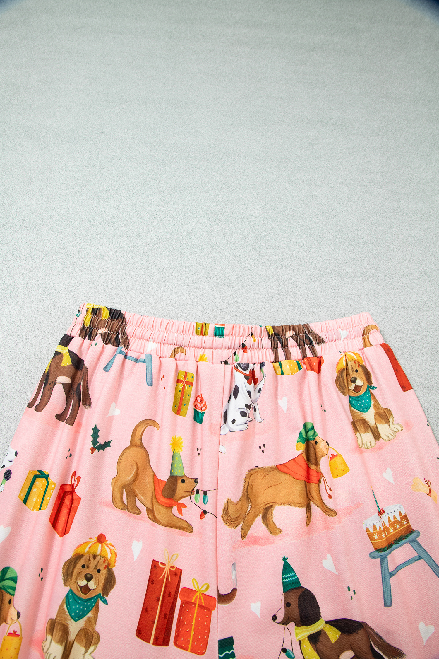 Women's Pink Dog Print Lounge Set, Casual Long Sleeve Pajamas - Detail View 22 Women's Pink Dog Print Lounge Set, Casual Long Sleeve Pajamas - Detail View 22