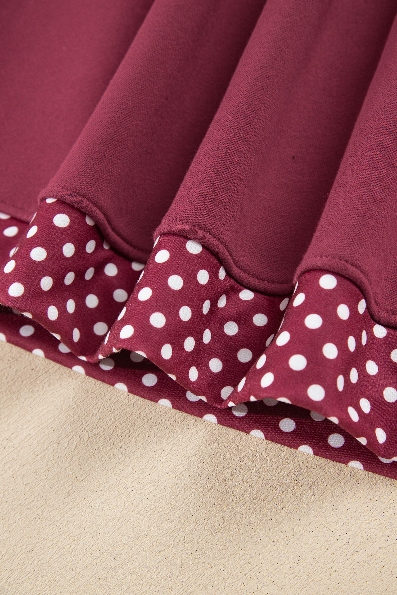 Women's Cozy Cotton Sweatshirt, Burgundy Casual Pullover - Detail View 9 Women's Cozy Cotton Sweatshirt, Burgundy Casual Pullover - Detail View 9