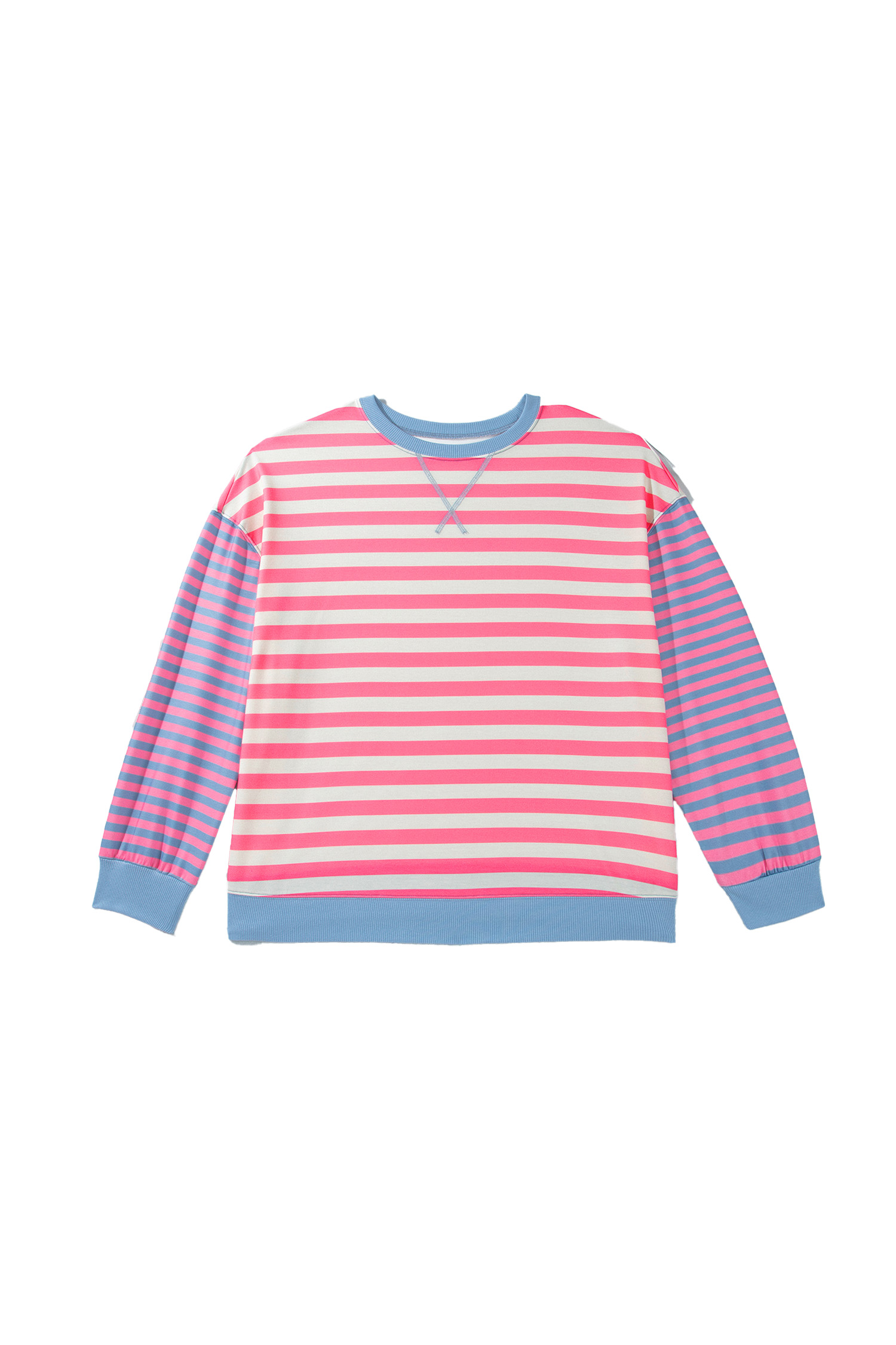Colorblock Striped Pullover, Women's Casual Sweatshirt - Detail View 5 Colorblock Striped Pullover, Women's Casual Sweatshirt - Detail View 5
