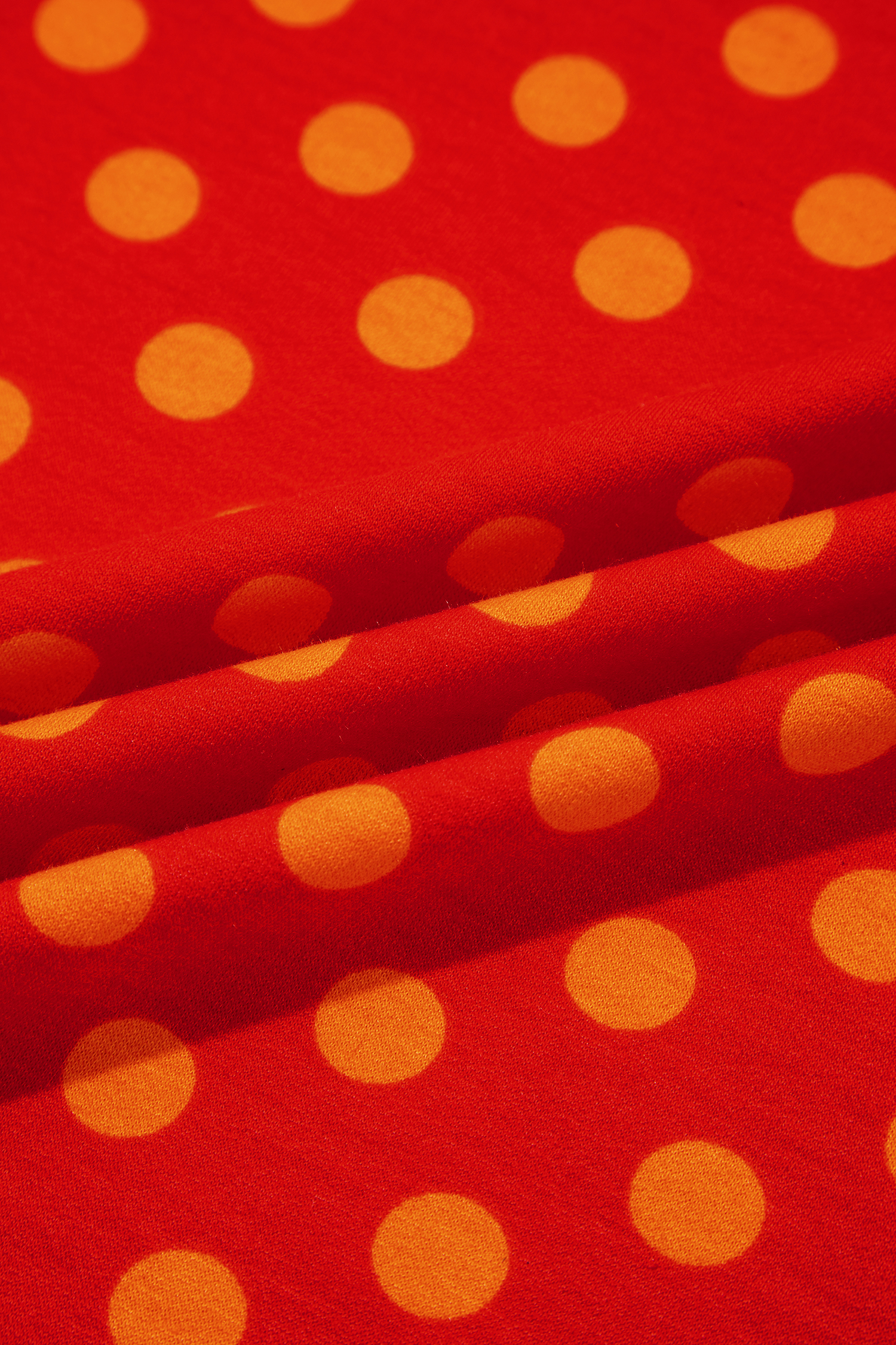 Women's Red Polka Dot Top, Casual Contrast Trim Shirt - Detail View 10 Women's Red Polka Dot Top, Casual Contrast Trim Shirt - Detail View 10
