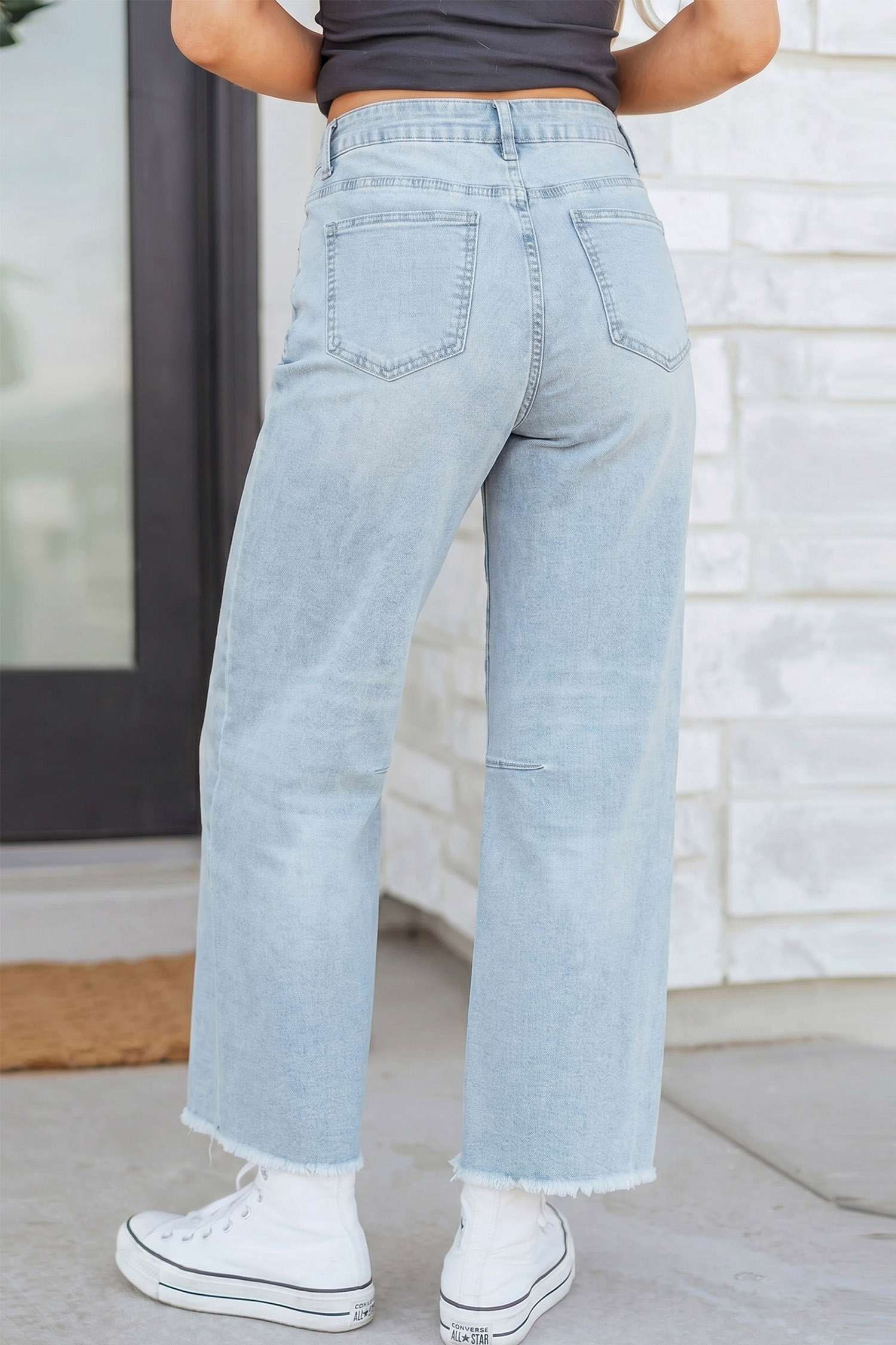 Women's Christmas Patch Jeans, Beau Blue Festive Denim - Detail View 2 Women's Christmas Patch Jeans, Beau Blue Festive Denim - Detail View 2