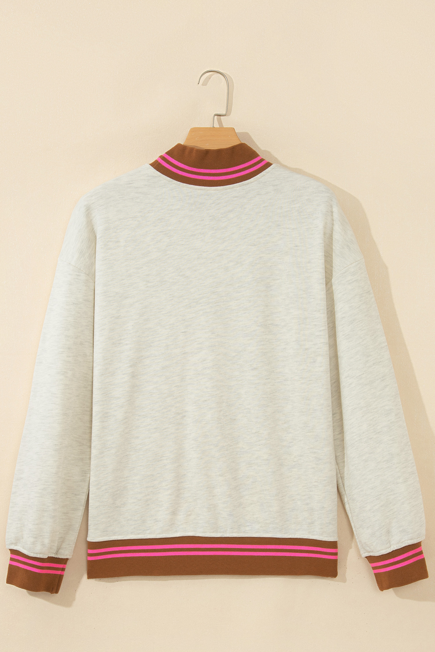Women's Long Sleeve Sweatshirt, Cozy Stand Neck Top - Detail View 6 Women's Long Sleeve Sweatshirt, Cozy Stand Neck Top - Detail View 6