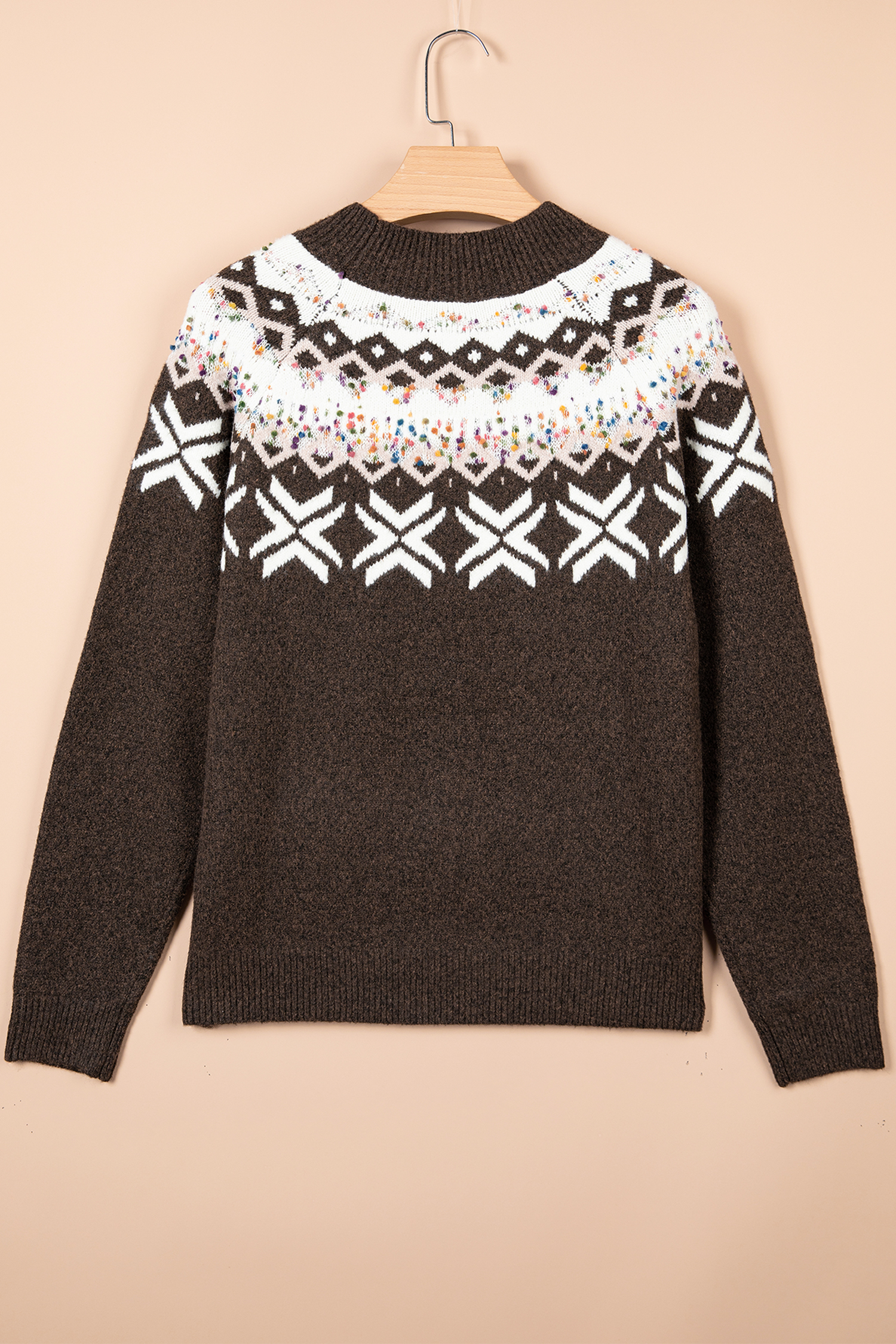 Women's Winter Sweater, Geometric Apres Ski Knit - Detail View 5 Women's Winter Sweater, Geometric Apres Ski Knit - Detail View 5