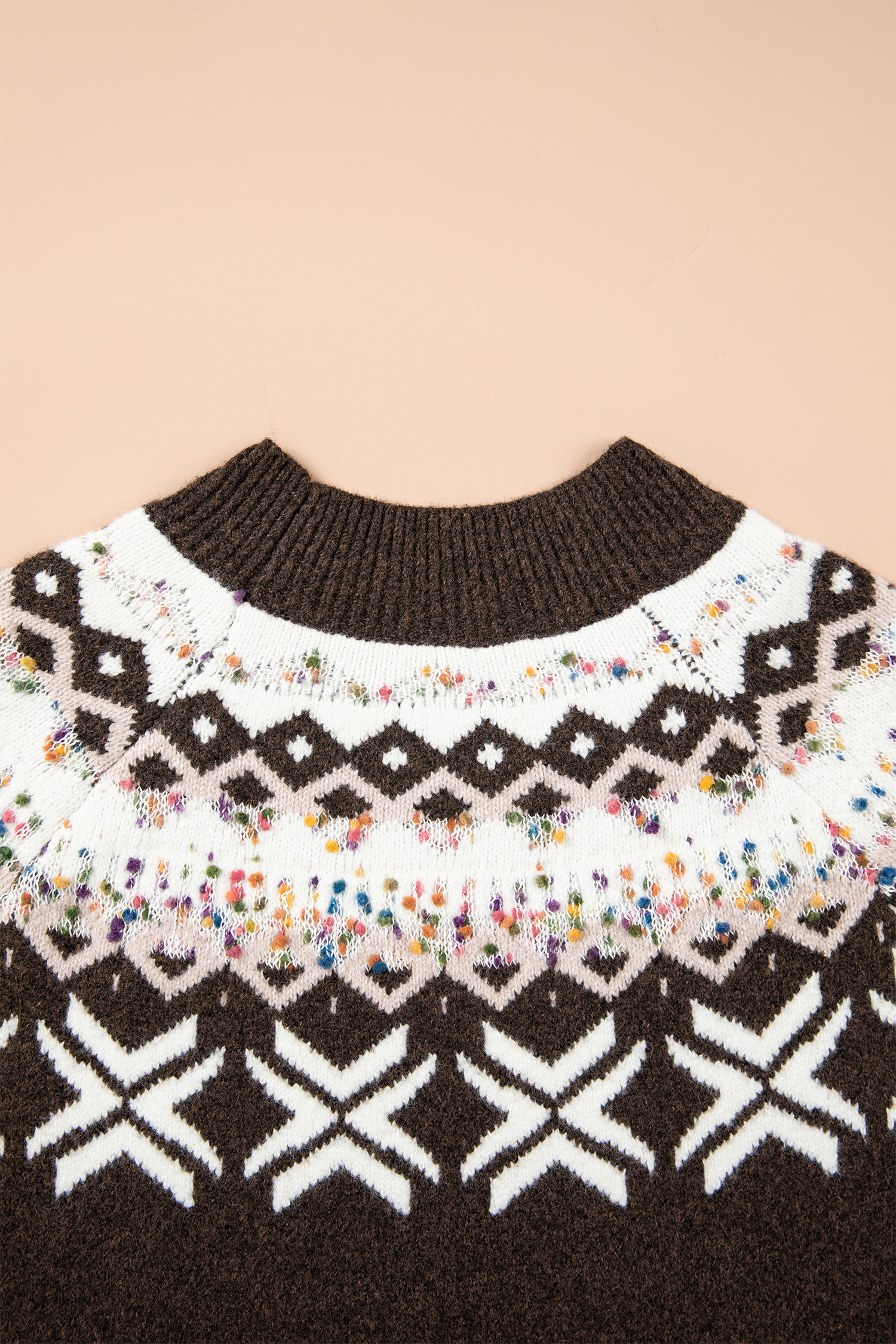 Women's Knit Sweater, Casual Geometric Pullover - Detail View 7 Women's Knit Sweater, Casual Geometric Pullover - Detail View 7