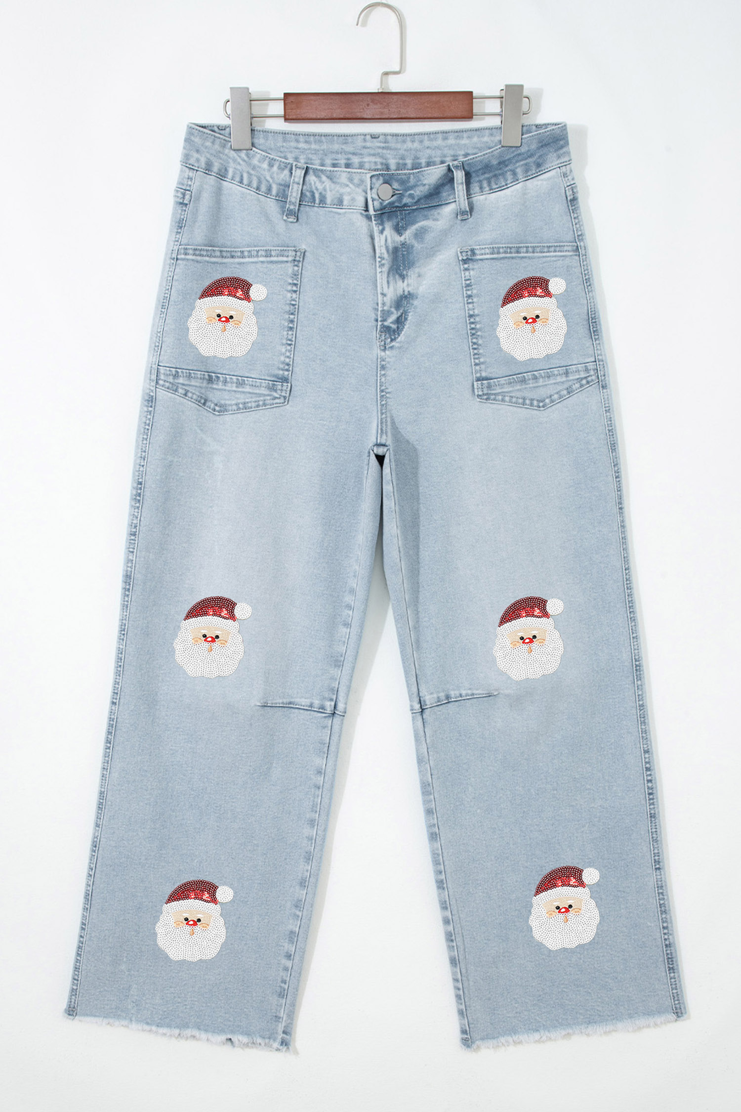 Women's Santa Sequin Denim, Cotton Blend Stretch Jeans - Detail View 6 Women's Santa Sequin Denim, Cotton Blend Stretch Jeans - Detail View 6