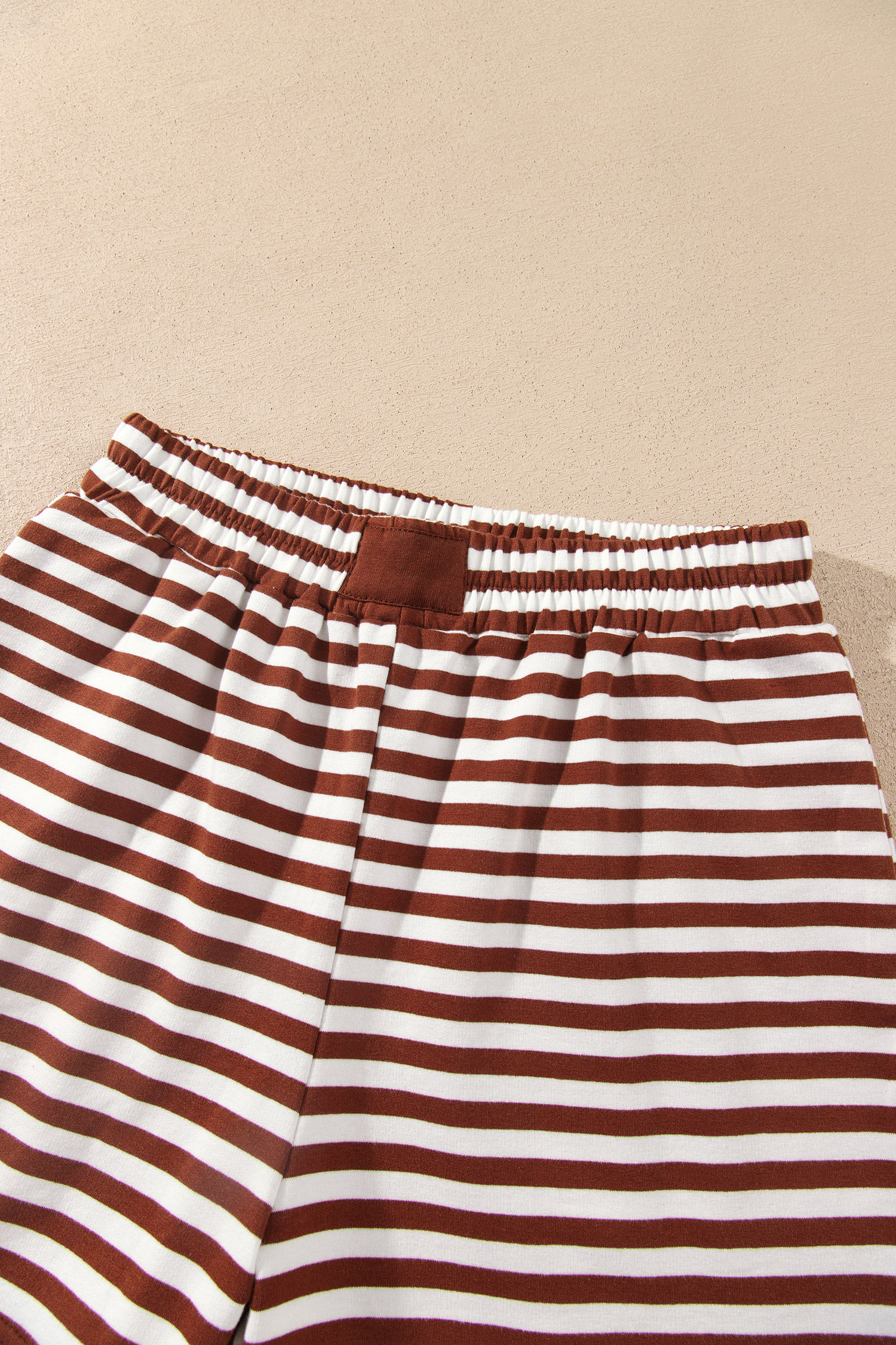 Women's Striped Shorts Set, Casual Long Sleeve Pullover - Detail View 10 Women's Striped Shorts Set, Casual Long Sleeve Pullover - Detail View 10