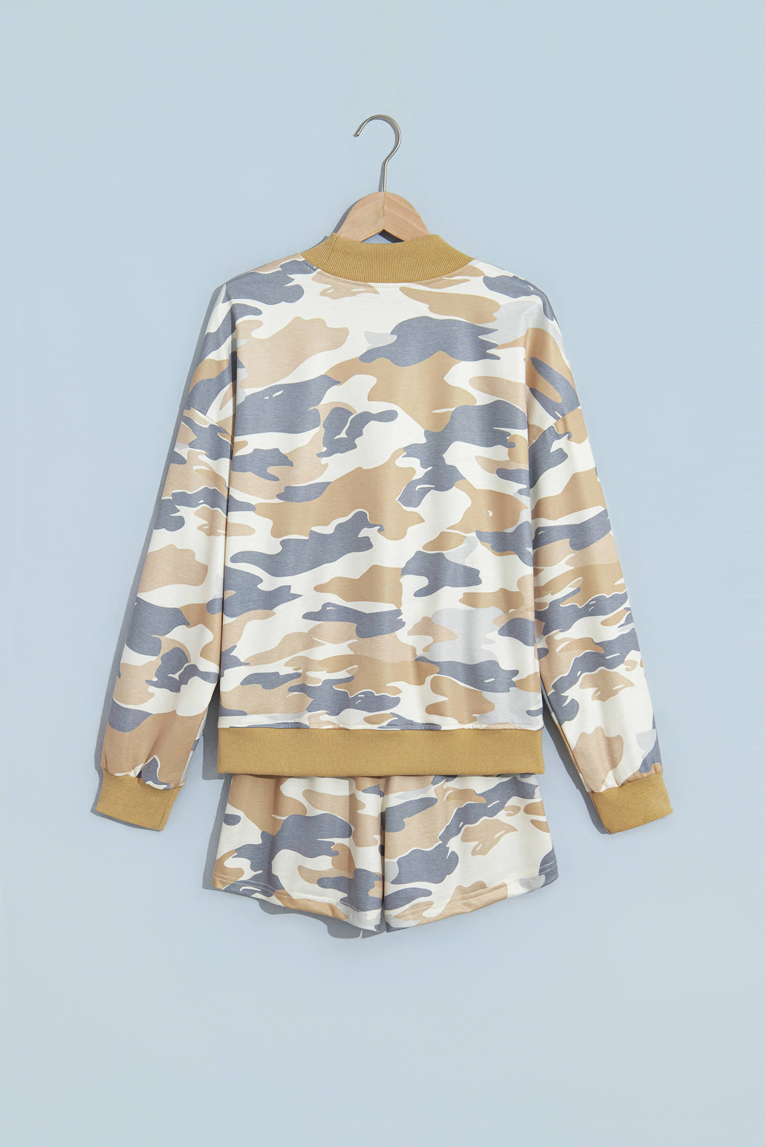Women's Camo Shorts Set, Casual Daily Lounge Wear - Detail View 7 Women's Camo Shorts Set, Casual Daily Lounge Wear - Detail View 7