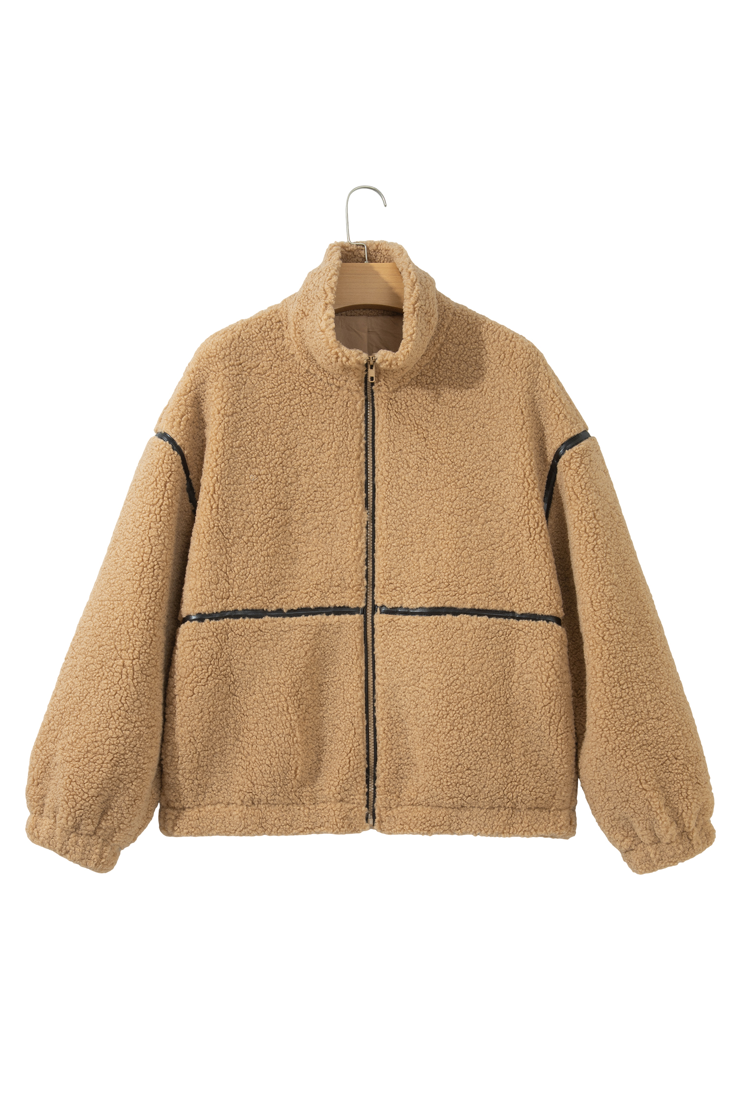 Women's Stand Collar Jacket, Warm Solid Regular Fit Fleece - Detail View 6 Women's Stand Collar Jacket, Warm Solid Regular Fit Fleece - Detail View 6