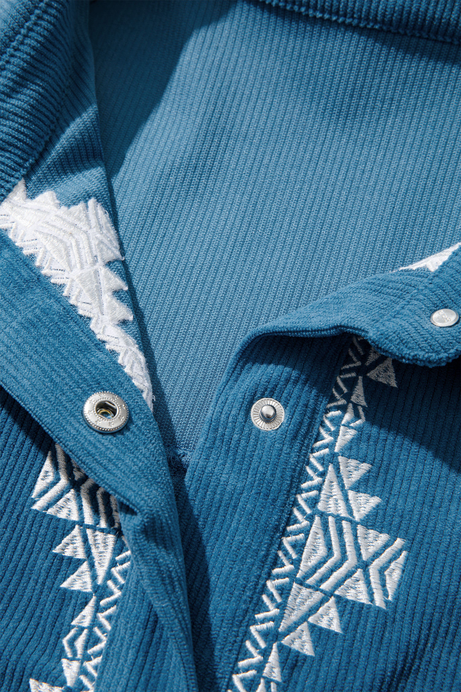 Embroidered Corduroy Shirt, Womens Western Style Top - Detail View 8 Embroidered Corduroy Shirt, Womens Western Style Top - Detail View 8