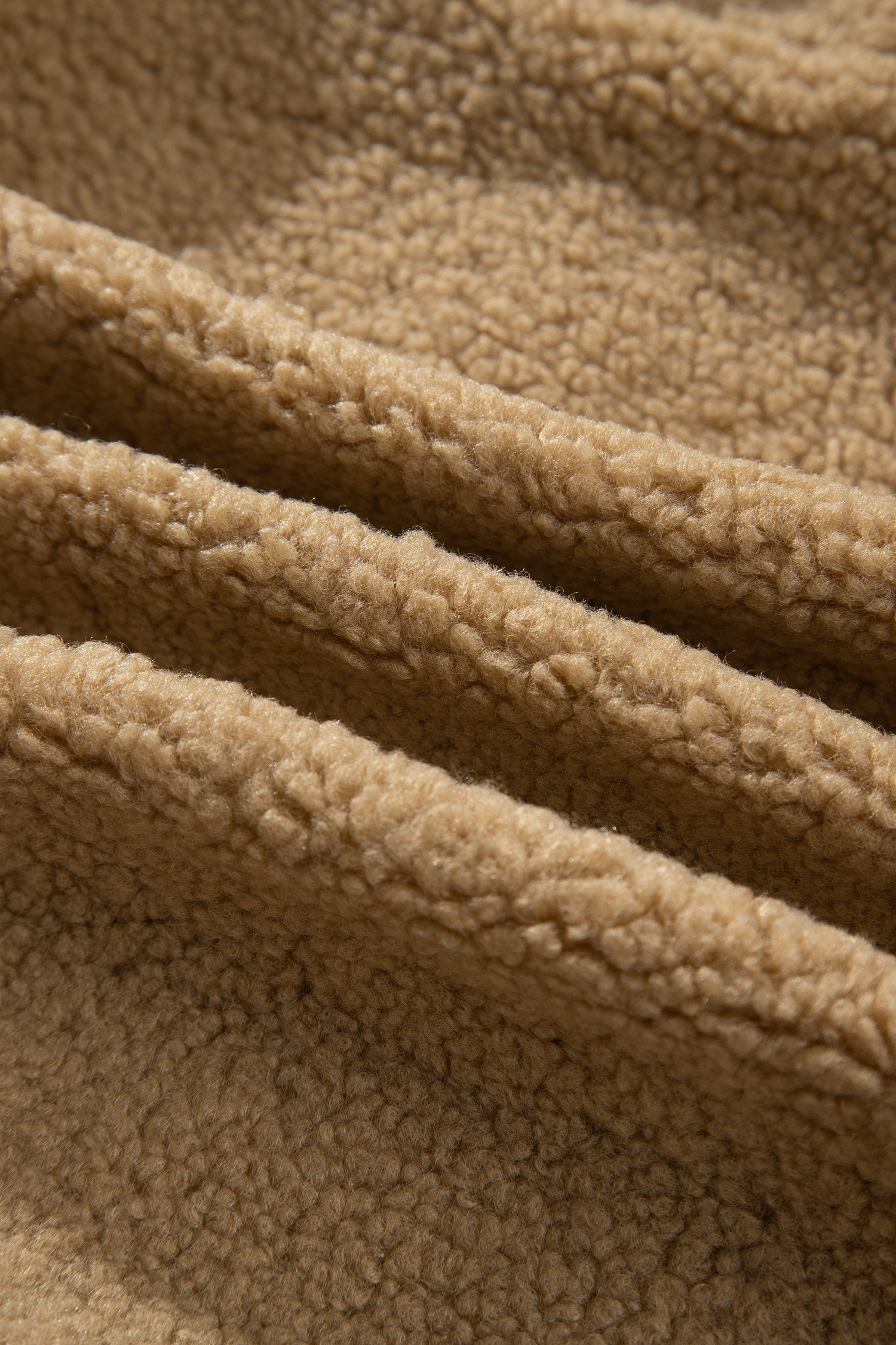 Women's Parchment Fleece Jacket, Drop Shoulder Sherpa Coat - Detail View 14 Women's Parchment Fleece Jacket, Drop Shoulder Sherpa Coat - Detail View 14