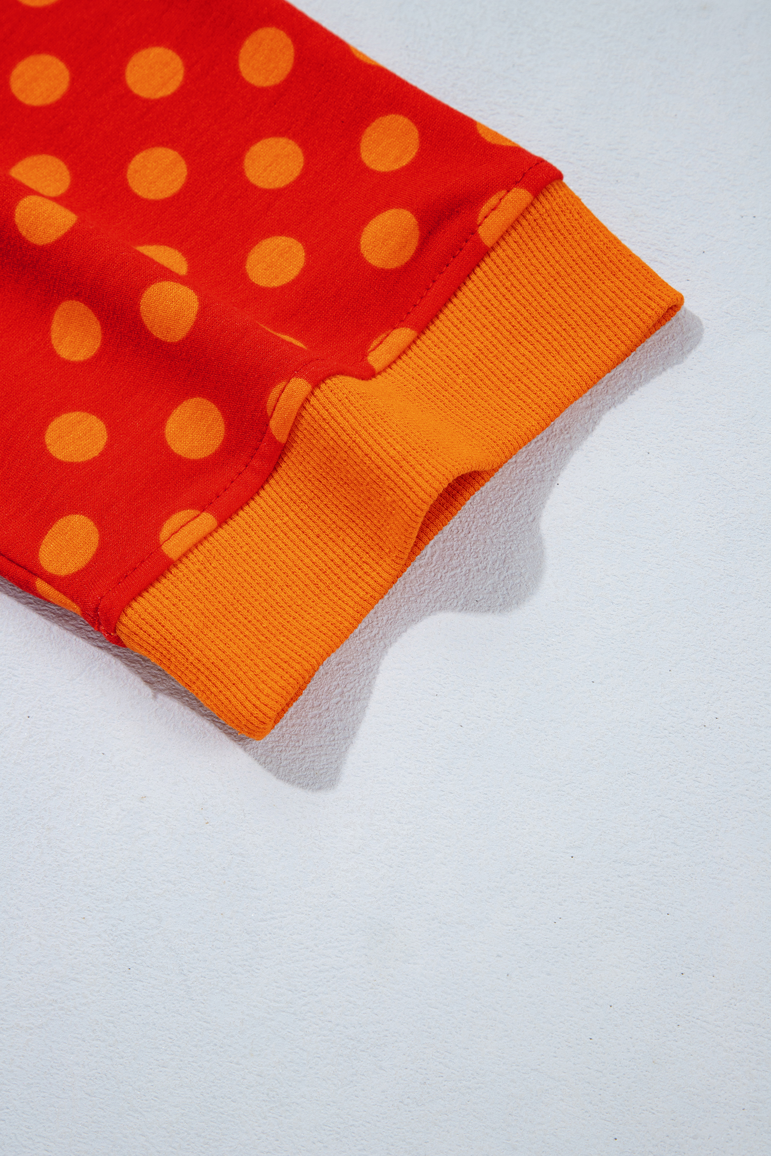 Women's Red Polka Dot Blouse, Trendy Contrast Trim - Detail View 8 Women's Red Polka Dot Blouse, Trendy Contrast Trim - Detail View 8