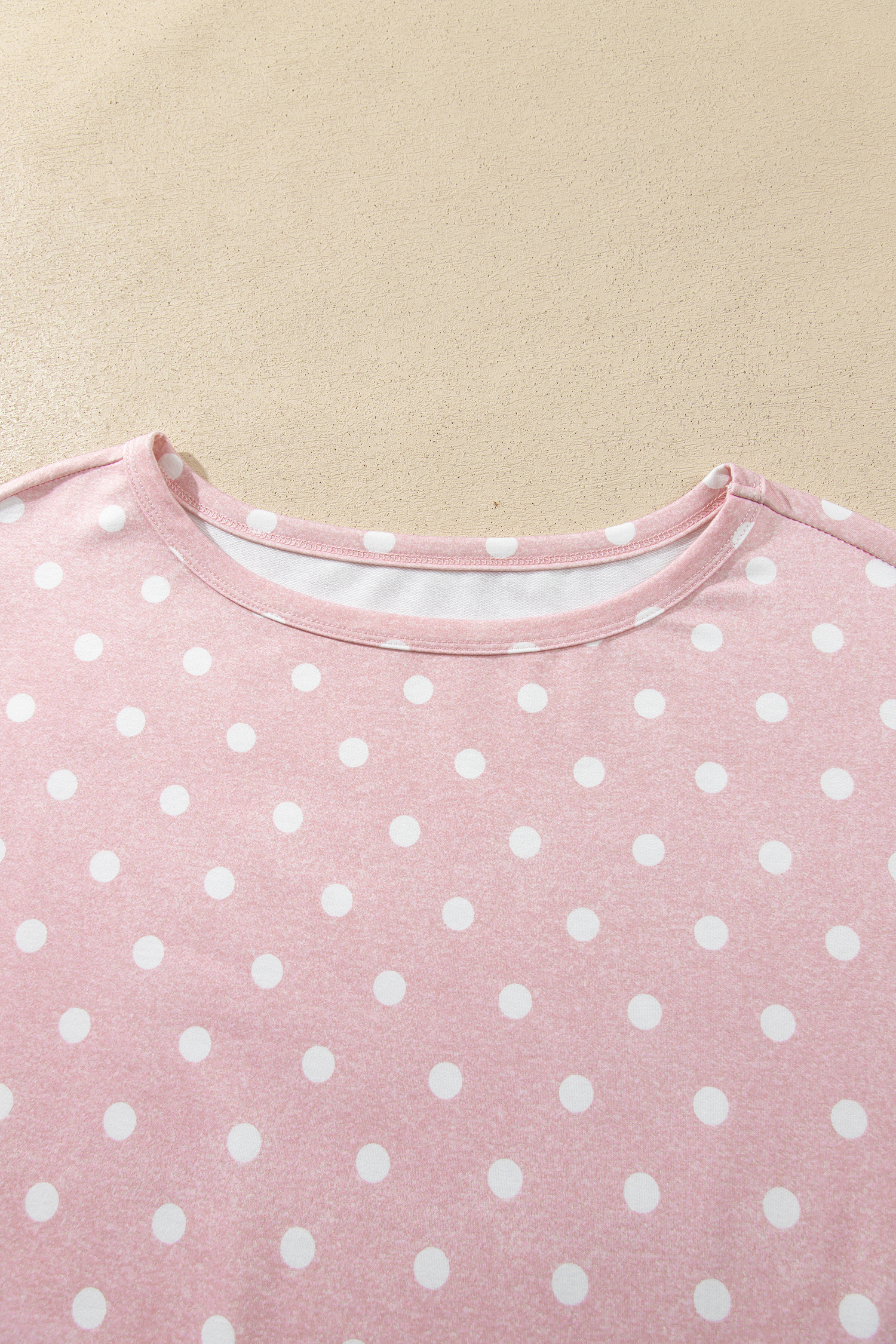 Polka Dot Long Sleeve Shorts Set, Women's Autumn Loungewear - Detail View 5 Polka Dot Long Sleeve Shorts Set, Women's Autumn Loungewear - Detail View 5