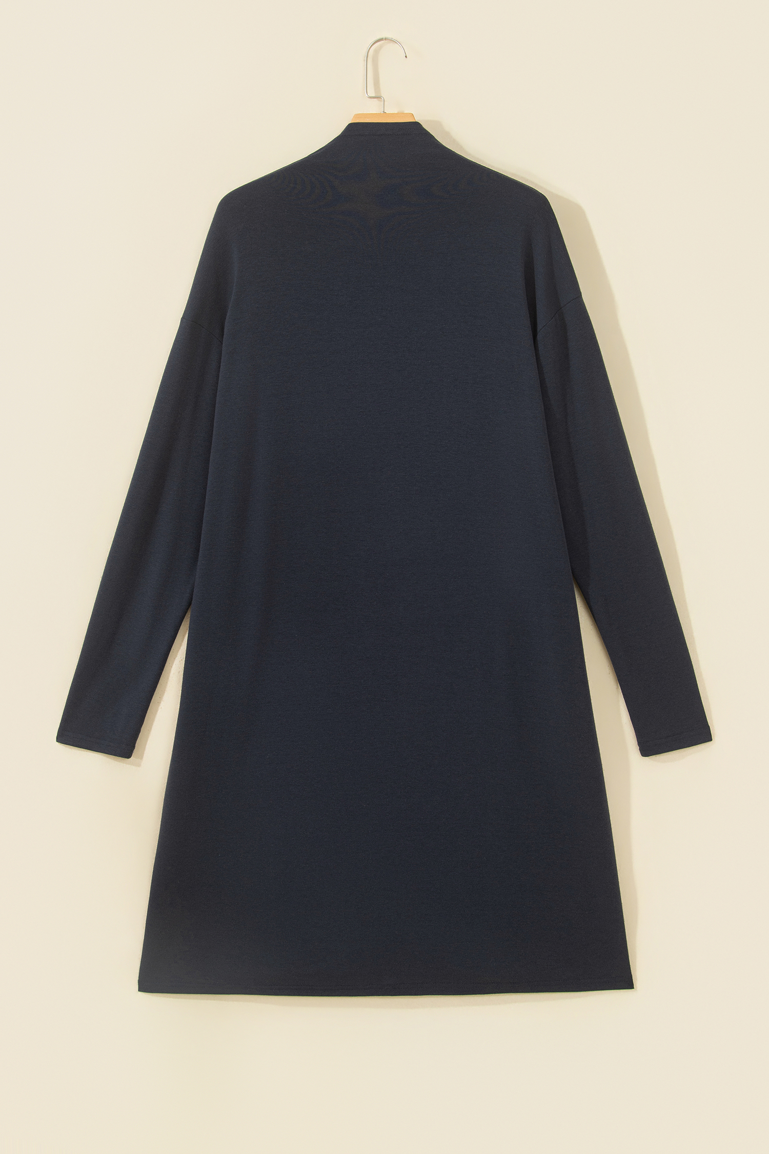 Women's Solid Long Sleeve Cardigan, Brief Casual Shift Tunic - Detail View 5 Women's Solid Long Sleeve Cardigan, Brief Casual Shift Tunic - Detail View 5