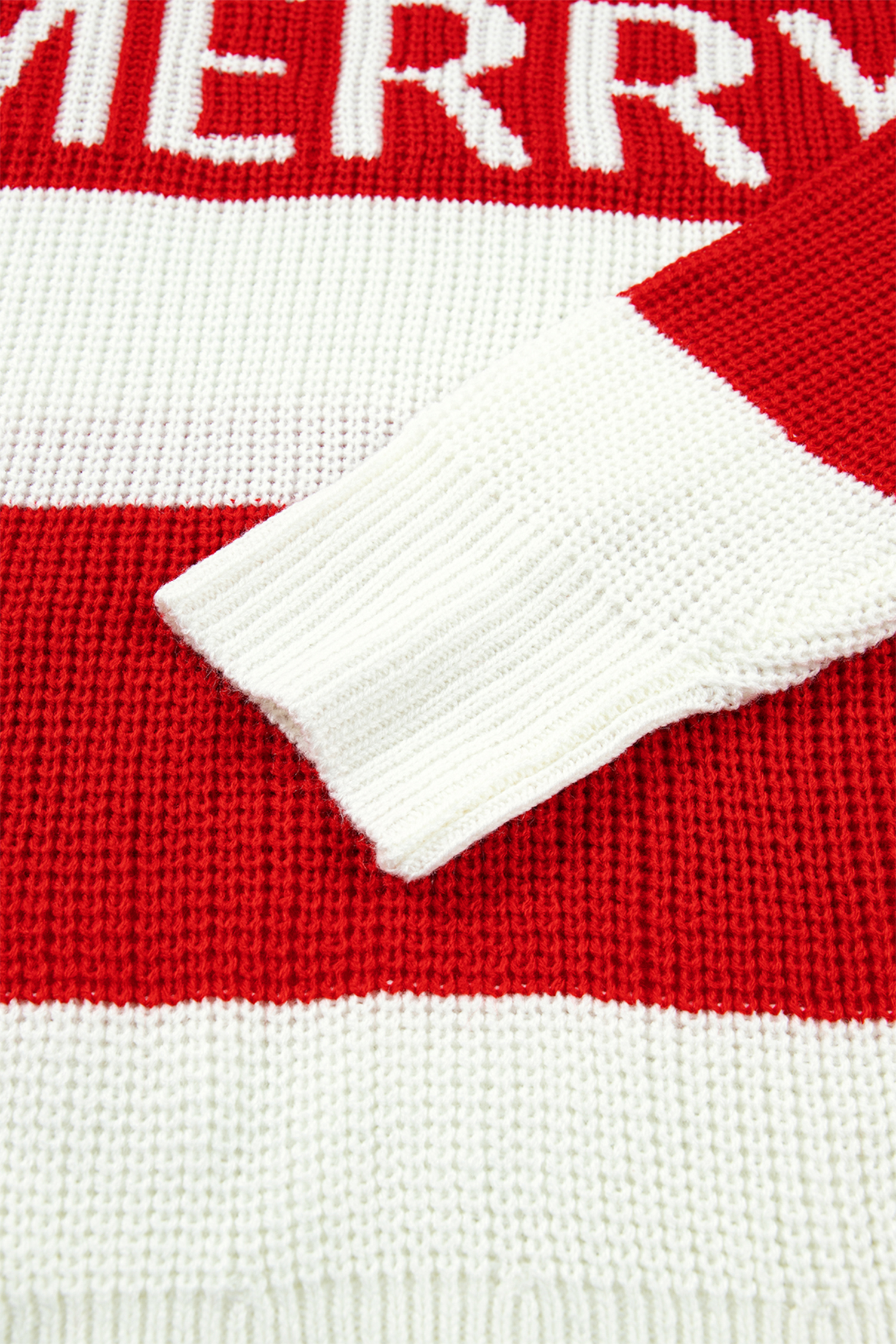 Festive Women's Merry Sweater, Striped Long Sleeve Knit - Detail View 13 Festive Women's Merry Sweater, Striped Long Sleeve Knit - Detail View 13