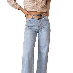 Rhinestone Denim Jeans, Sparkle Western Style Women's Pants - Main View