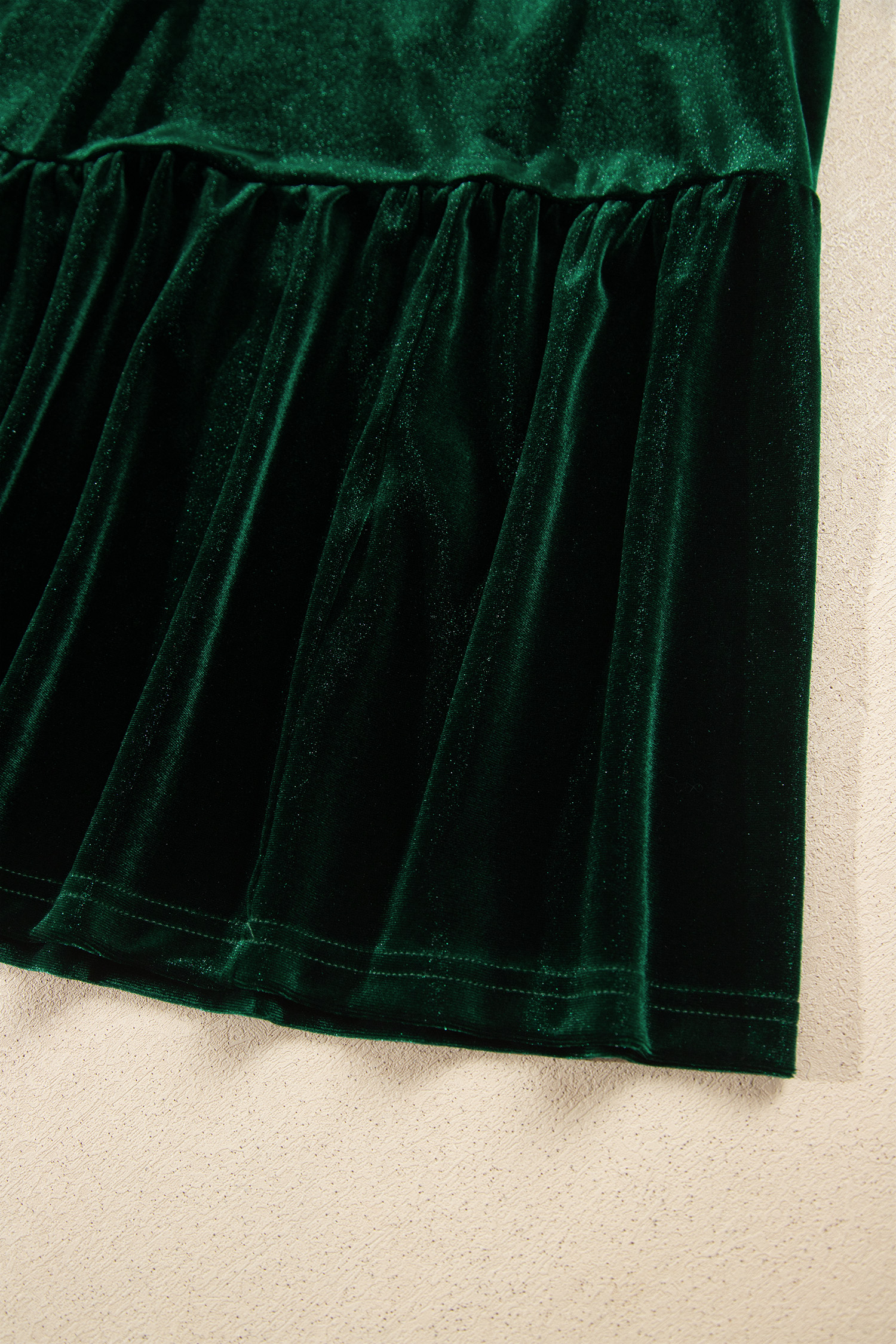 Women's Velvet Long Sleeve Maxi Dress, Casual V Neck Green - Detail View 10 Women's Velvet Long Sleeve Maxi Dress, Casual V Neck Green - Detail View 10
