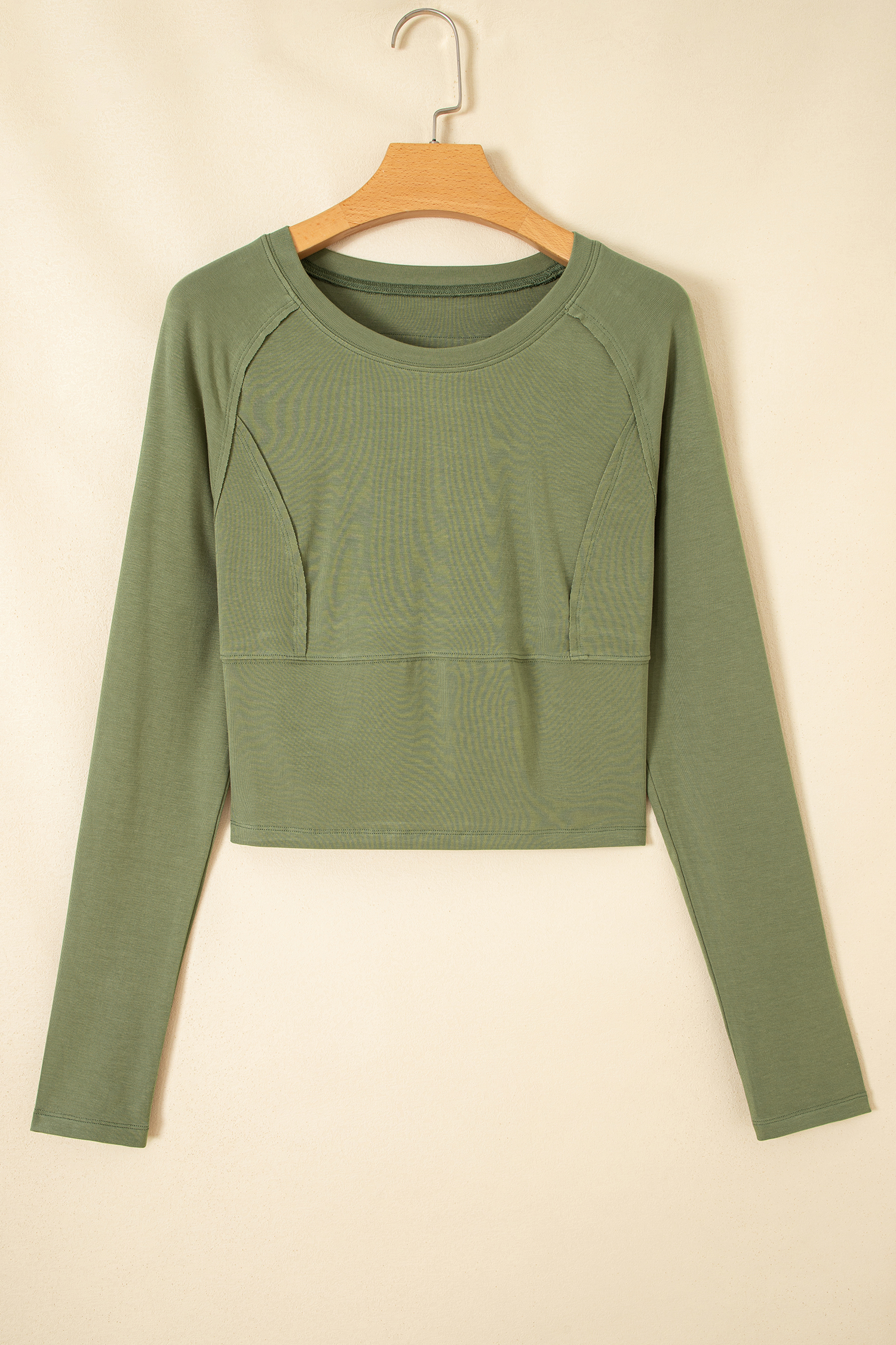 Women's Soft Viscose Fitted Top, Casual Round Neck - Detail View 3 Women's Soft Viscose Fitted Top, Casual Round Neck - Detail View 3