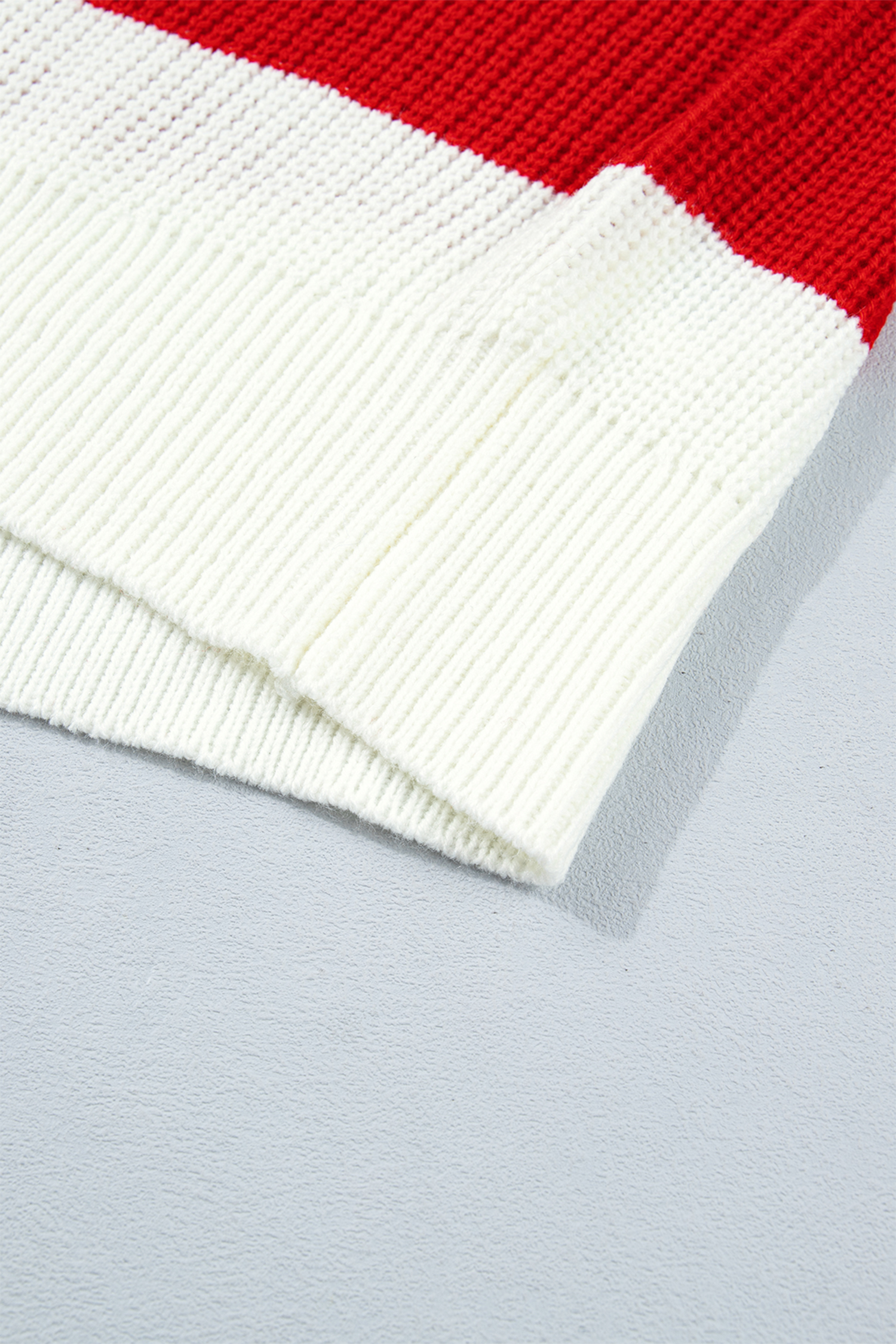 Casual Women's Striped Top, Merry Graphic Holiday Sweater - Detail View 11 Casual Women's Striped Top, Merry Graphic Holiday Sweater - Detail View 11