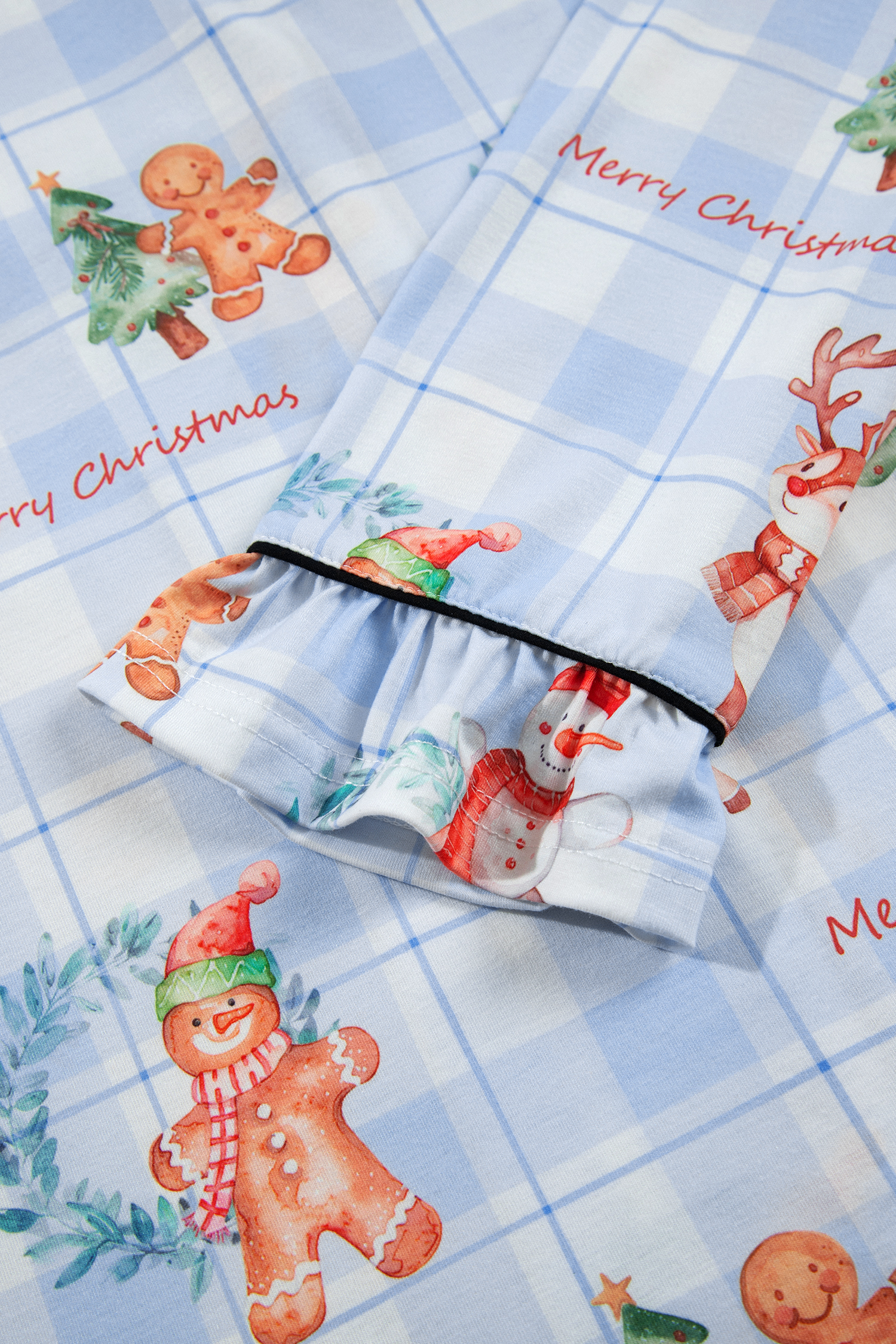 Women's Plaid Button Down PJs, Soft Christmas Lounge Set - Detail View 9 Women's Plaid Button Down PJs, Soft Christmas Lounge Set - Detail View 9