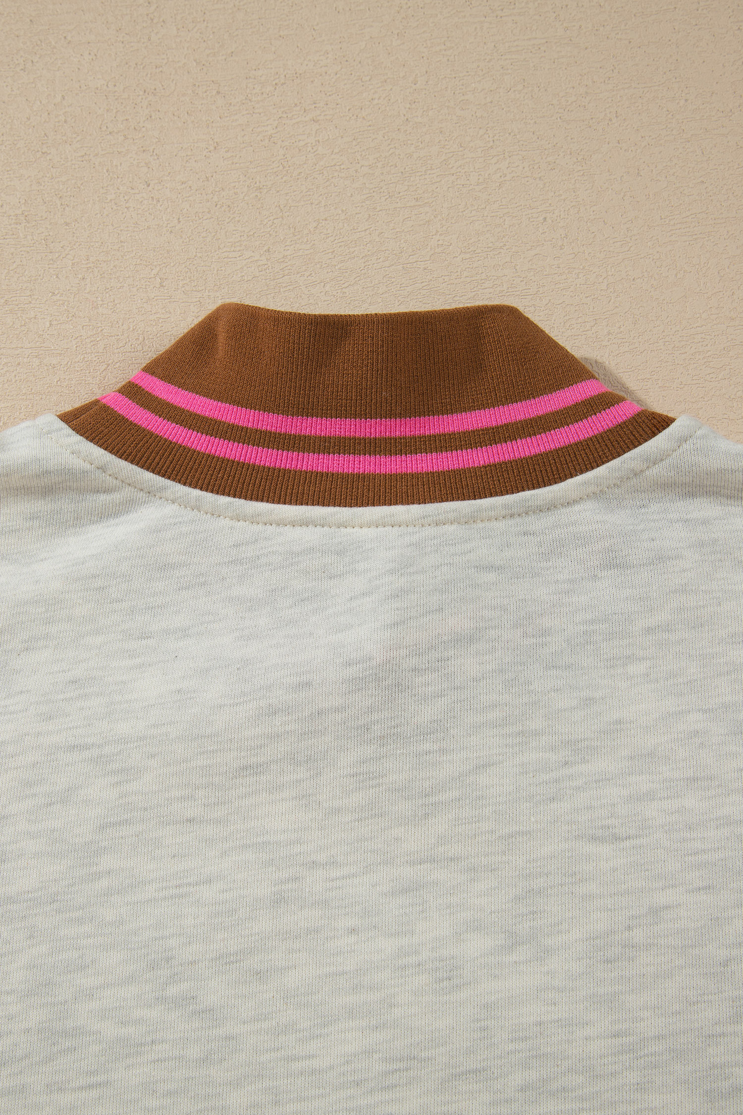 Women's Loose Sweatshirt, Stand Neck Casual Pullover - Detail View 10 Women's Loose Sweatshirt, Stand Neck Casual Pullover - Detail View 10