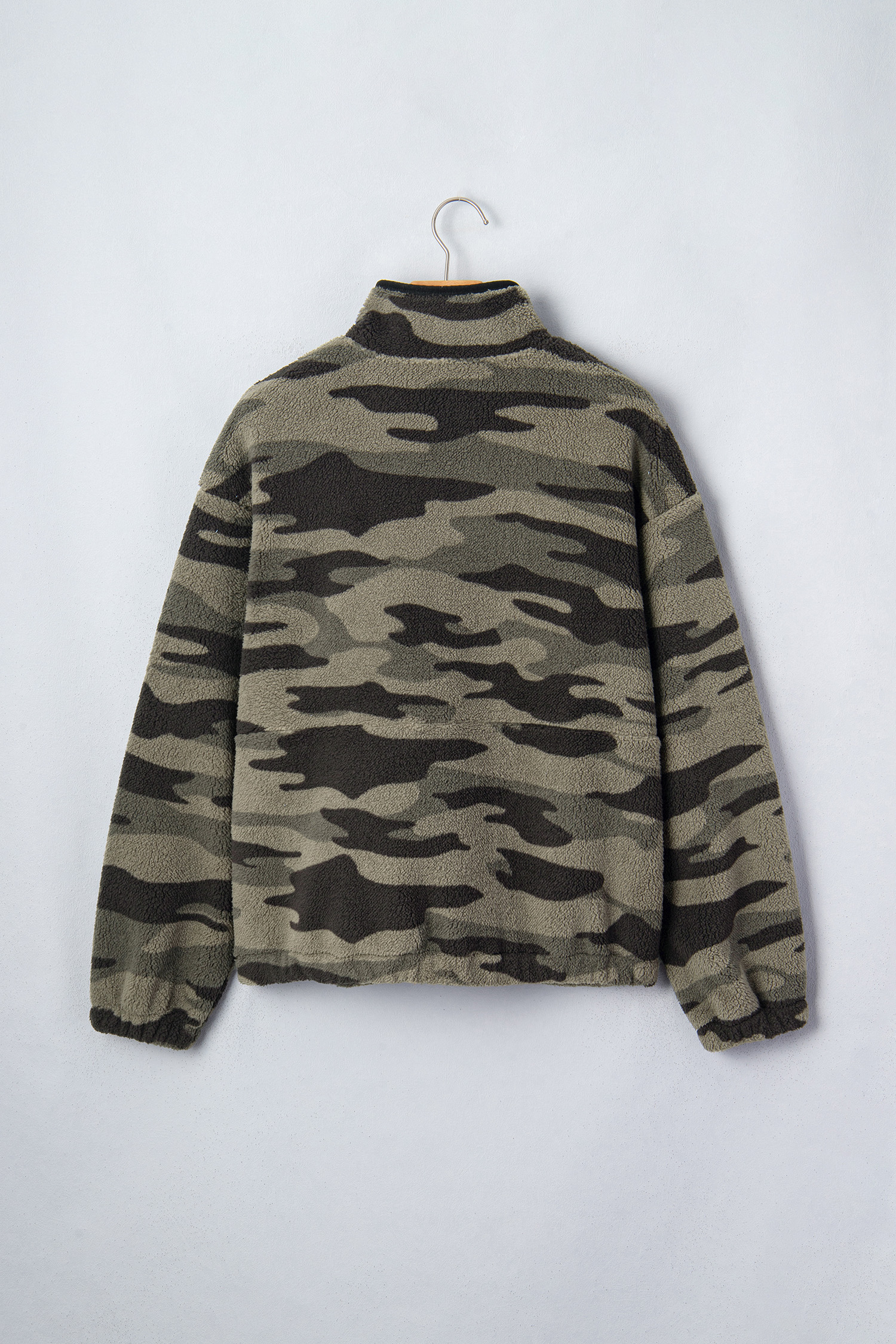 Women's Camouflage Fleece Pullover, Trendy Half Zip Top - Detail View 5 Women's Camouflage Fleece Pullover, Trendy Half Zip Top - Detail View 5